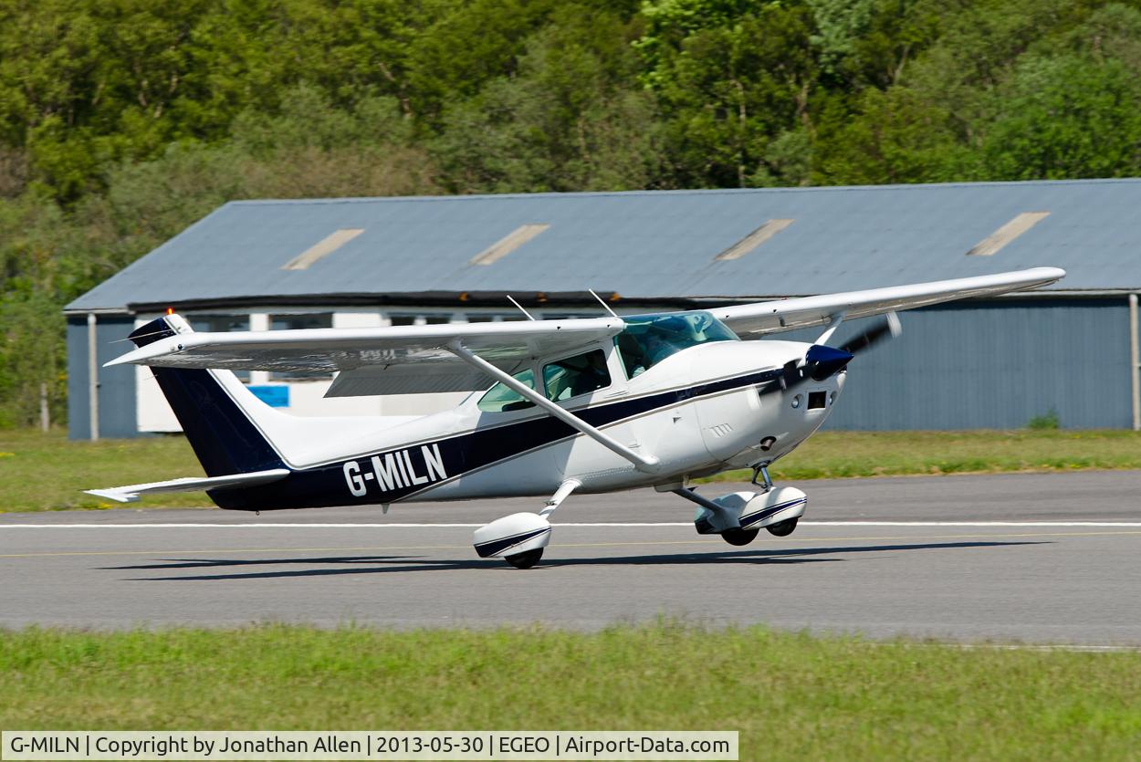 G-MILN, 1977 Cessna 182Q Skylane C/N 18265770, Landing at Oban Airport (North Connel).