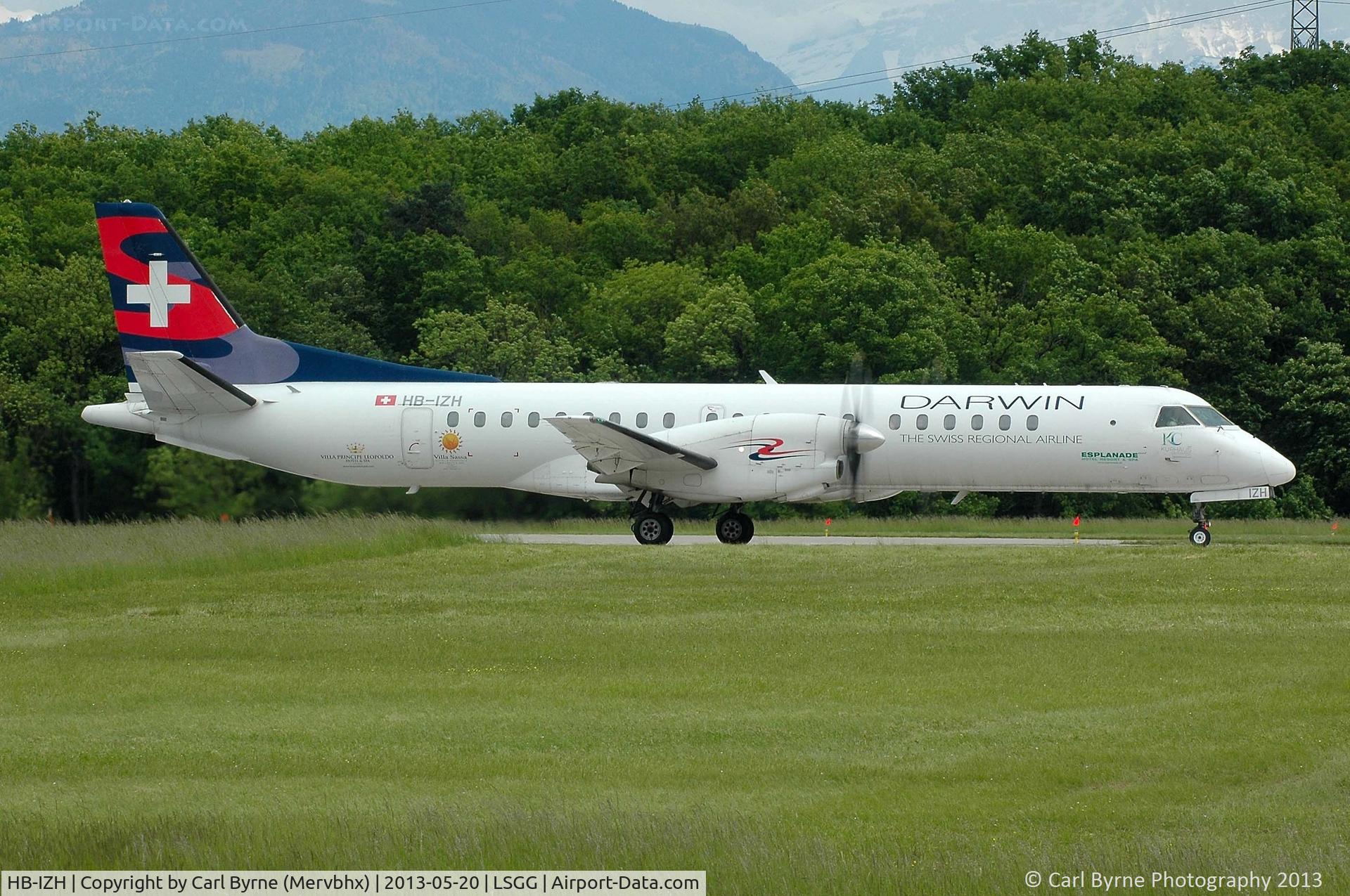 HB-IZH, 1994 Saab 2000 C/N 2000-011, Taken from the park at the 05 threshold.