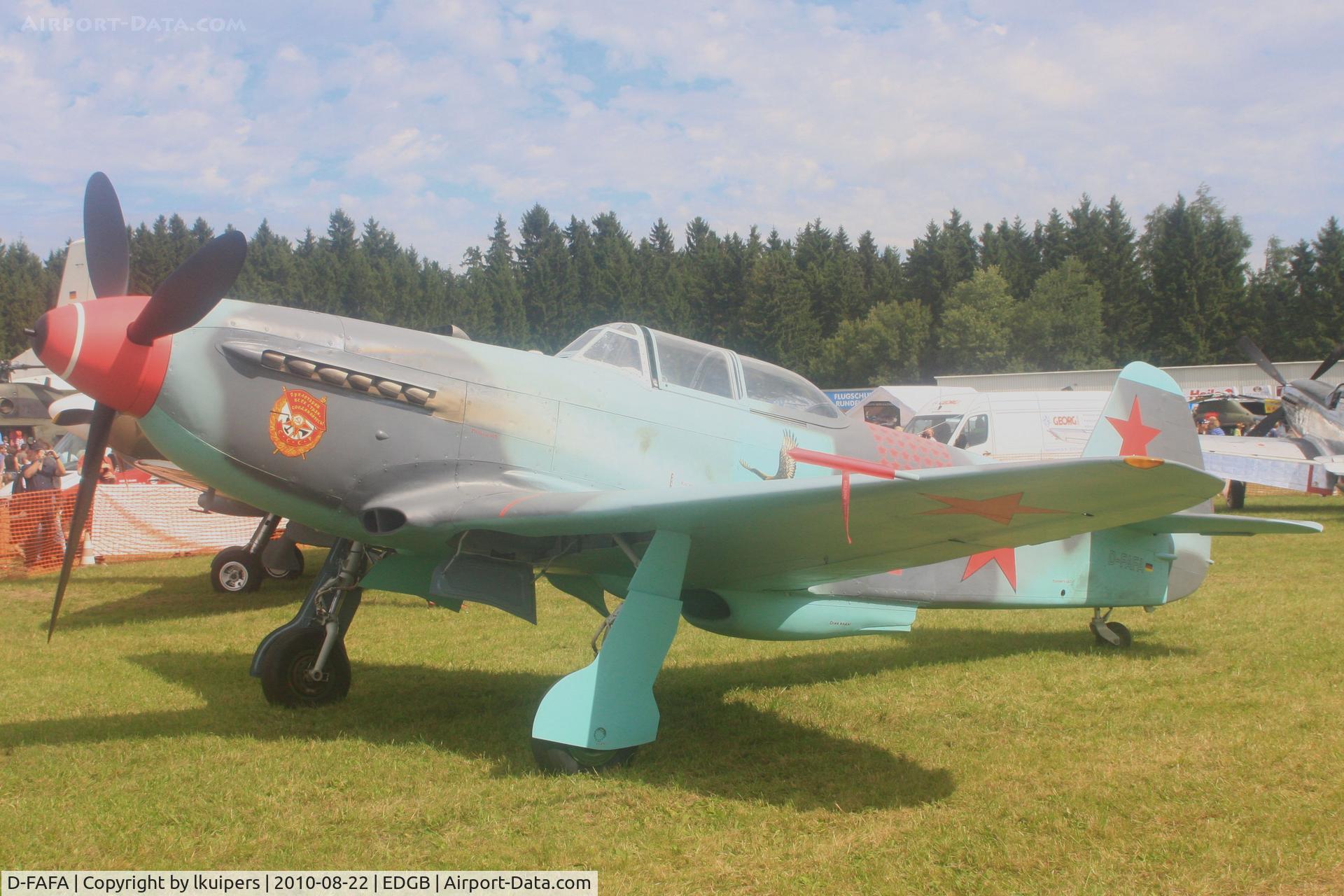 D-FAFA, 1943 Yakovlev Yak-9UM C/N 0917918, This Yak-9UM (Red 04) was shown at the Breitscheid Airshow in 2010 in Germany