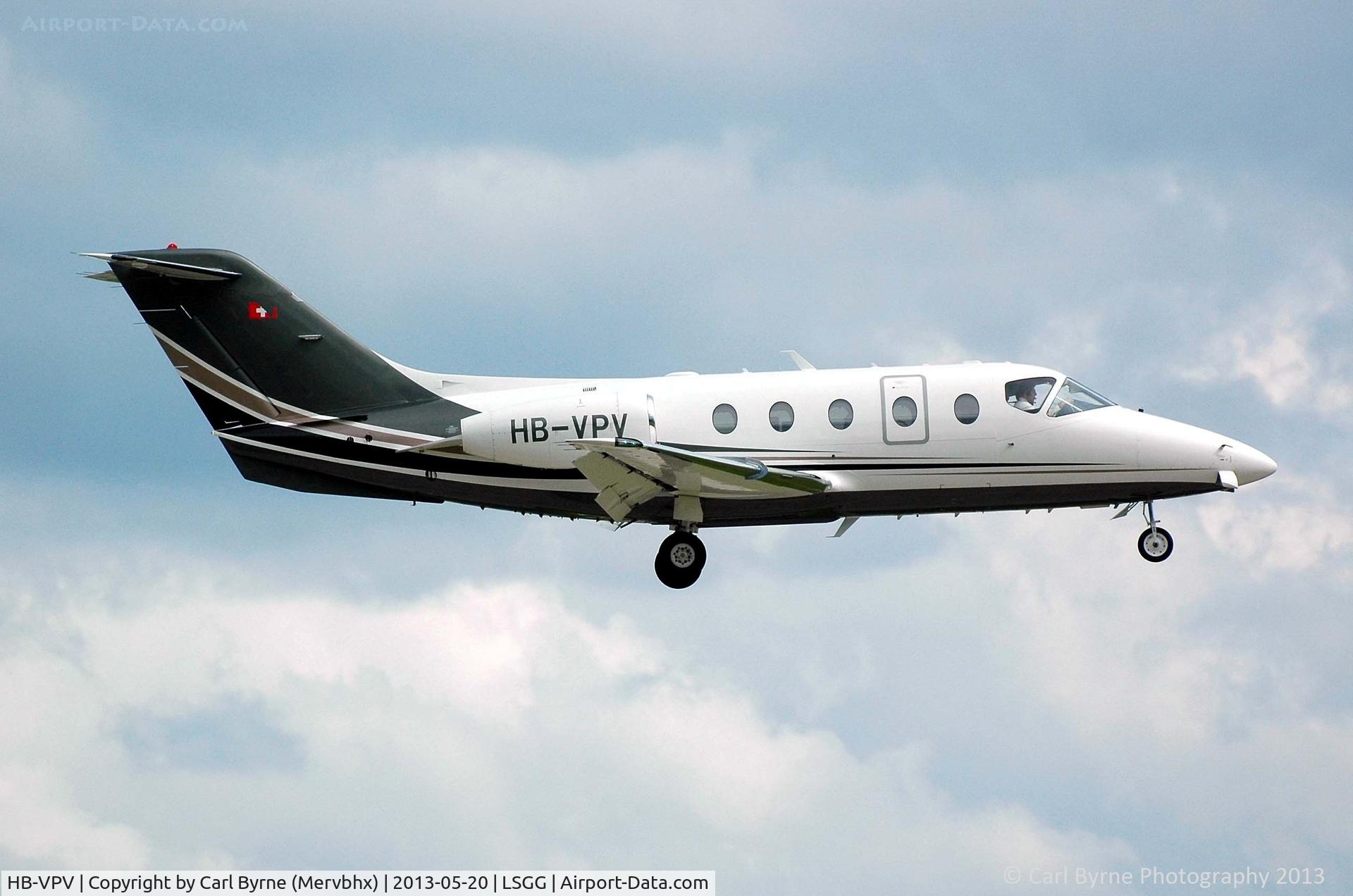 HB-VPV, 2005 Raytheon Hawker 400XP C/N RK-413, Taken from the park at the 05 threshold.
