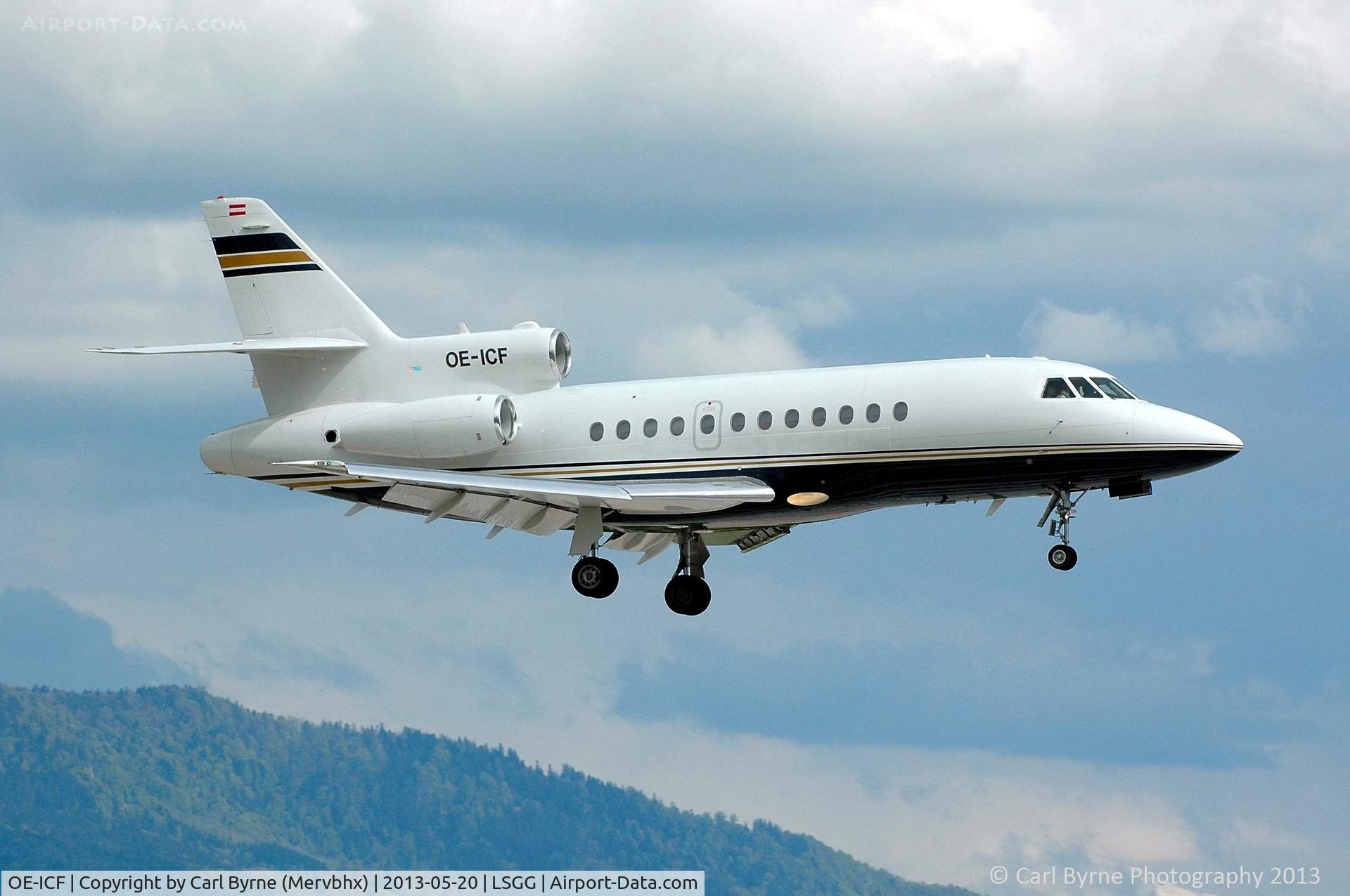 OE-ICF, 1987 Dassault Falcon 900 C/N 22, Taken from the park at the 05 threshold.
