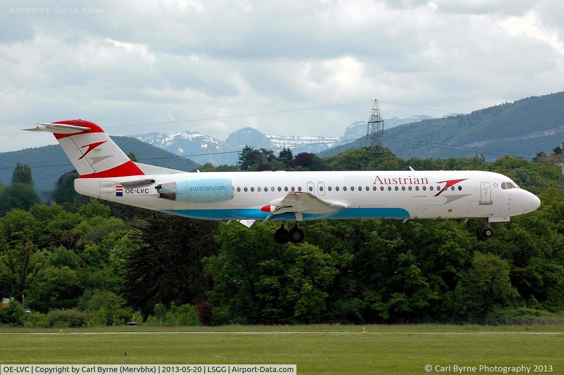 OE-LVC, 1993 Fokker 100 (F-28-0100) C/N 11446, Taken from the park at the 05 threshold.