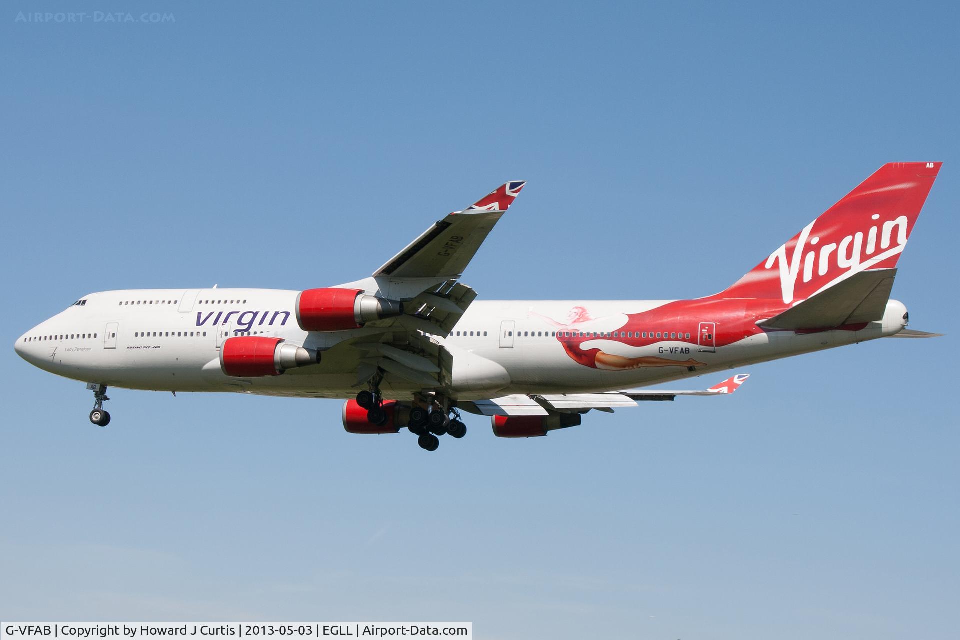 G-VFAB, 1994 Boeing 747-4Q8 C/N 24958, Virgin Atlantic, on approach to runway 27L.