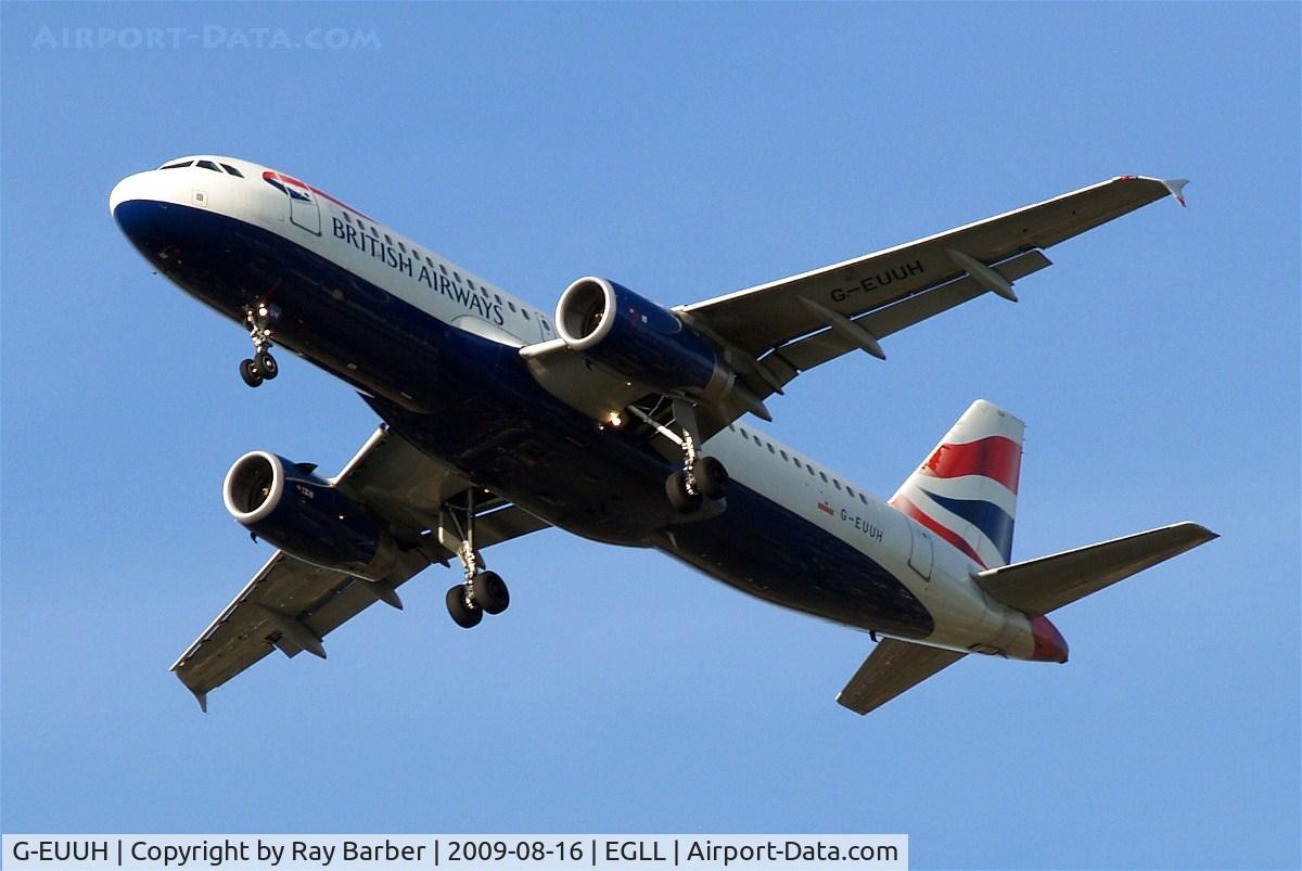 G-EUUH, 2002 Airbus A320-232 C/N 1665, Airbus A320-232 [1665] (British Airways) Home~G 16/08/2009