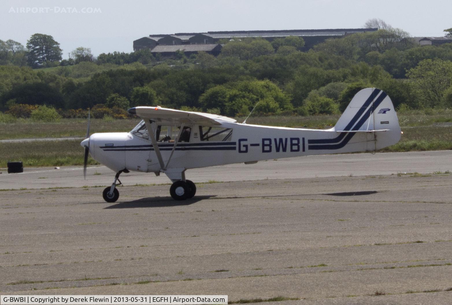 G-BWBI, 1991 Taylorcraft F22A C/N 2207, EGFH Resident returning from a local flight.