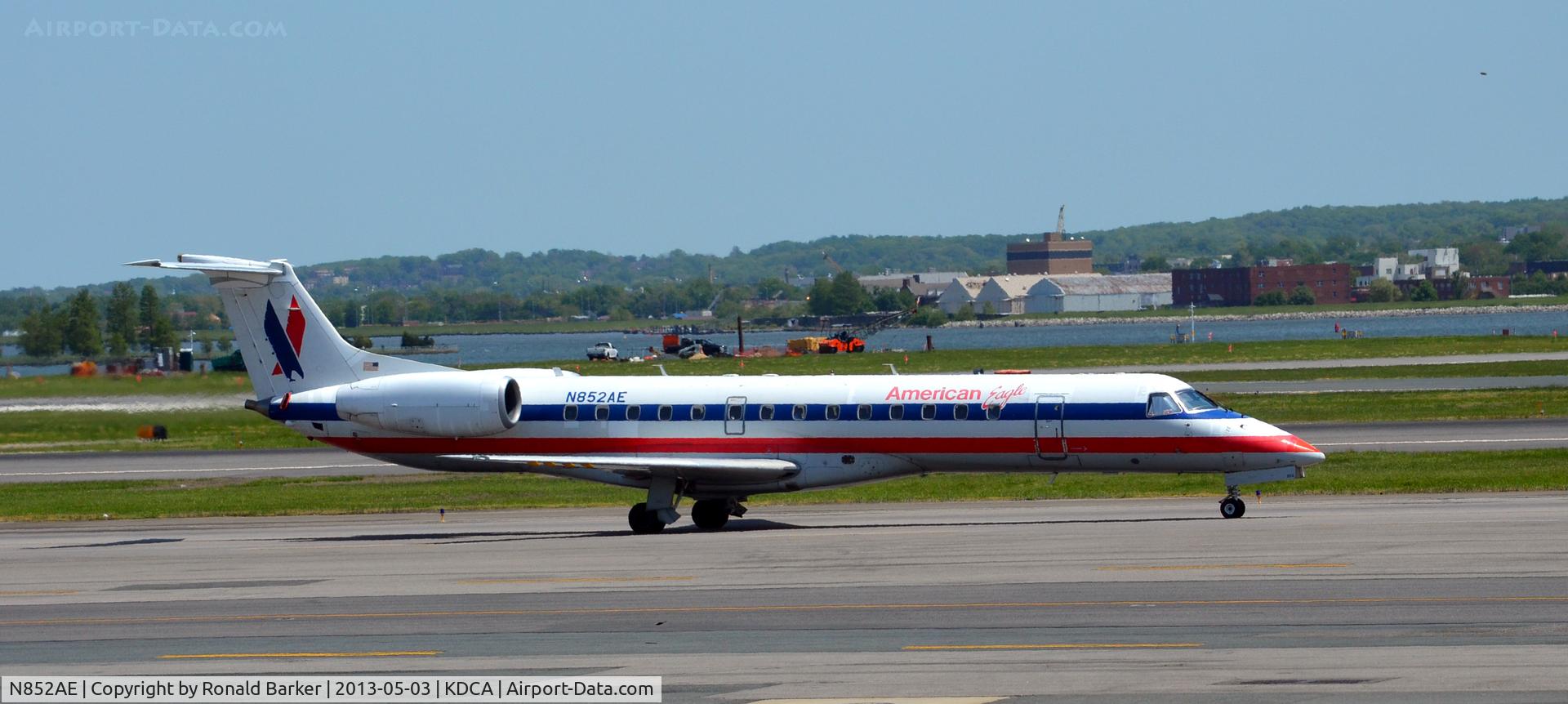 N852AE, 2003 Embraer ERJ-140LR (EMB-135KL) C/N 145736, Taxi DCA