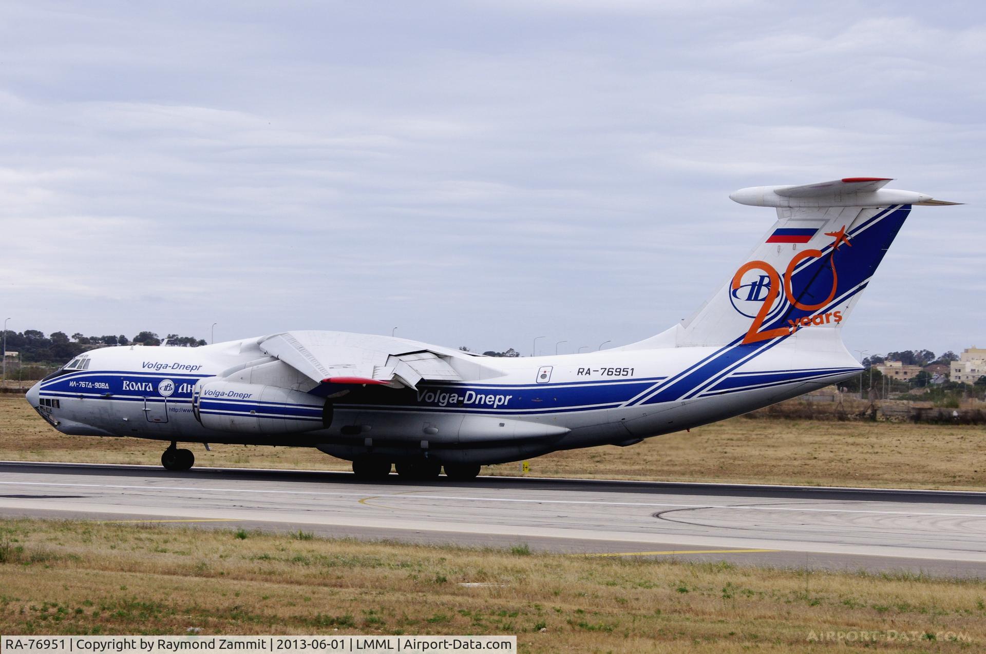 RA-76951, 2007 Ilyushin Il-76TD-90VD C/N 2073421704, IL-76 RA-76951 Volga Dnepr on its departure from Malta.