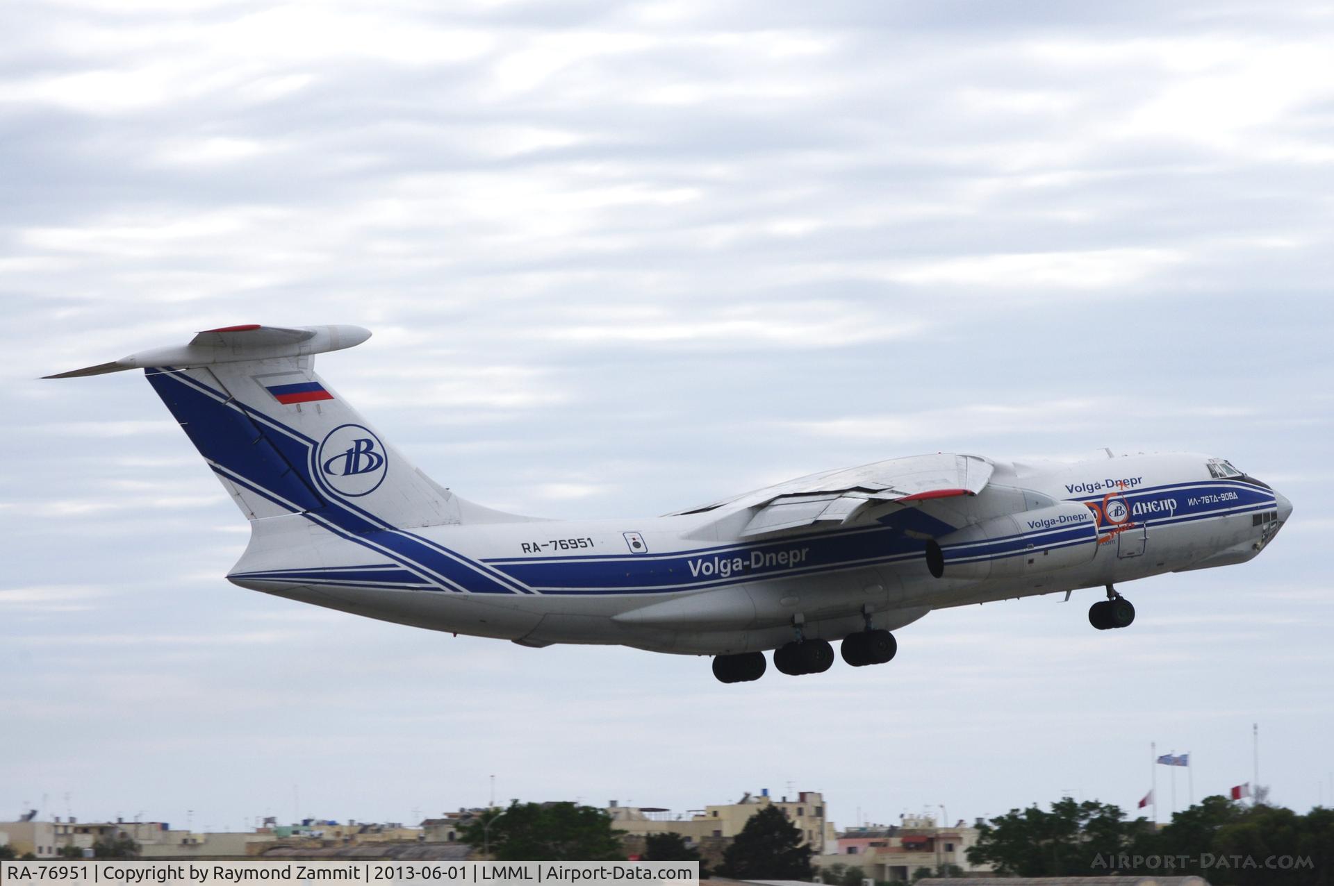 RA-76951, 2007 Ilyushin Il-76TD-90VD C/N 2073421704, IL-76 RA-76951 of Volga Dnepr departing RW31 Malta International Airport.