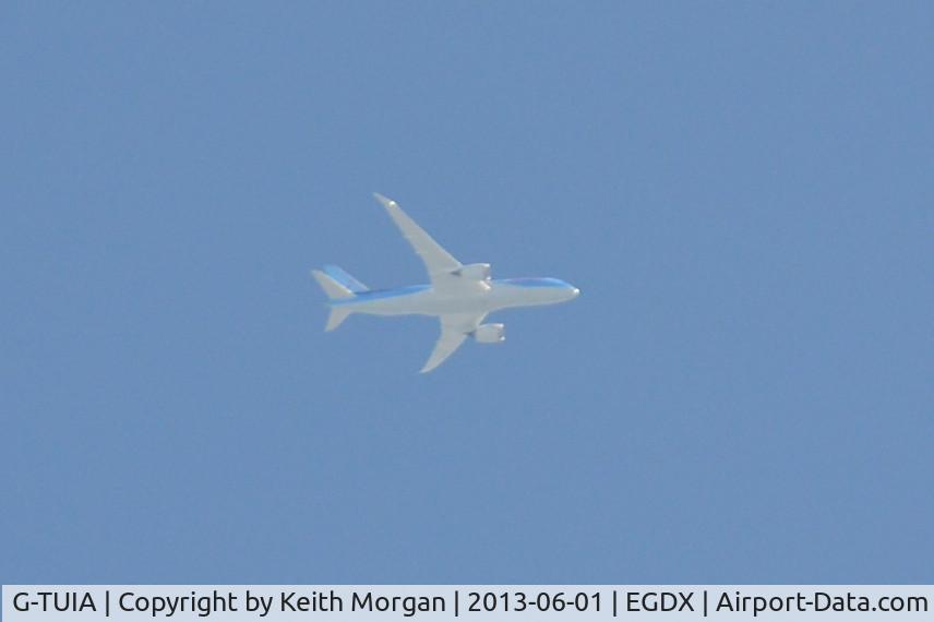 G-TUIA, 2013 Boeing 787-8 Dreamliner C/N 34422, G-TUIA B787 at 20,000ft Manchester to Newquay for Training