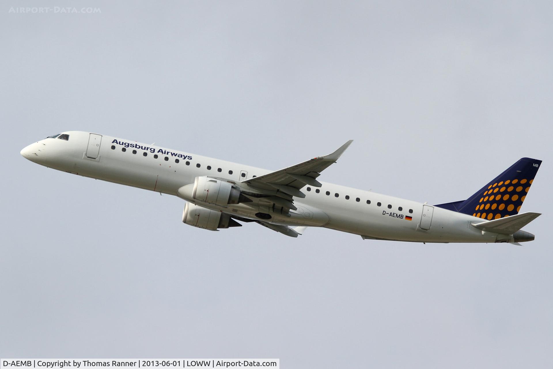 D-AEMB, 2009 Embraer 195LR (ERJ-190-200LR) C/N 19000297, Augsburg Airways Embraer 190