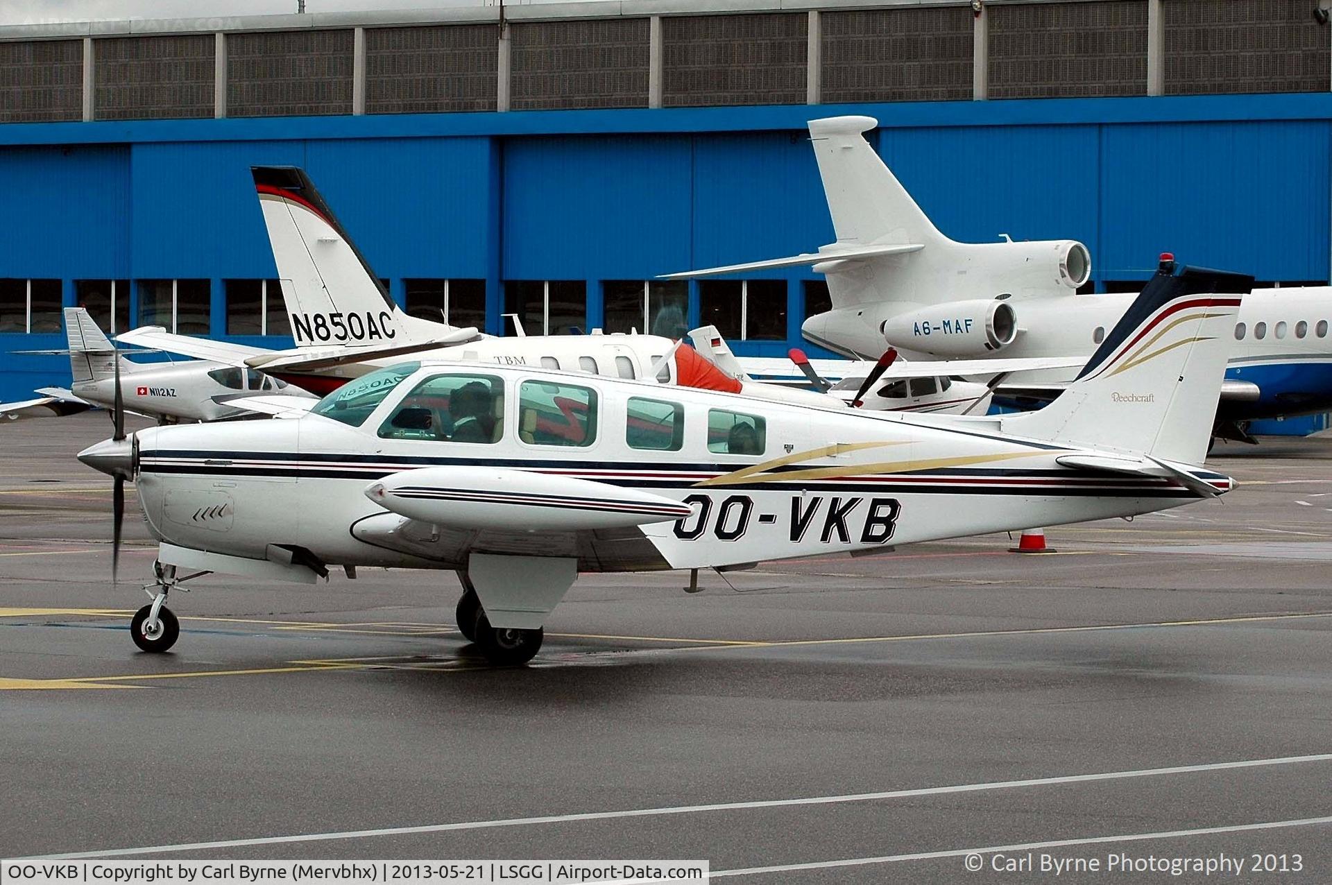 OO-VKB, 1977 Beech A36 Bonanza 36 C/N E-994, Taken from the Aerobistro.