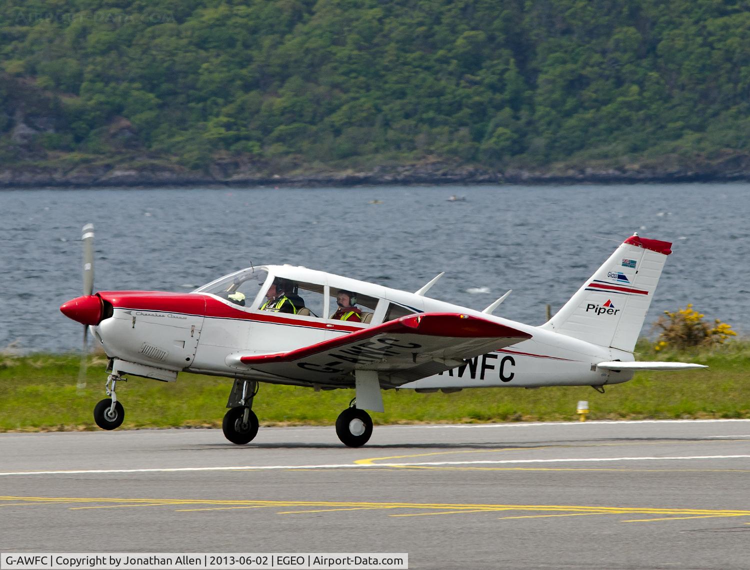 G-AWFC, 1968 Piper PA-28R-180 Cherokee Arrow C/N 28R-30670, Departing from Oban Airport (North Connel).
