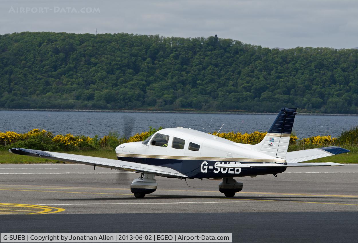G-SUEB, 2001 Piper PA-28-181 Cherokee Archer III C/N 28-43466, Heading for the runway at Oban Airport.