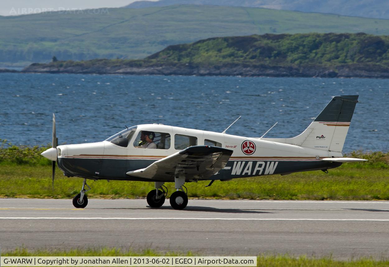 G-WARW, 1998 Piper PA-28-161 Cherokee Warrior III C/N 28-42037, Departing from Oban Airport (North Connel).