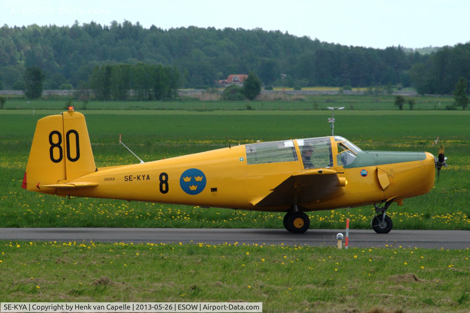 SE-KYA, 1960 Saab Sk.50C Safir C/N 91-395, Saab Safir of Ärna Flygklubb taxying at Västerås Hässlö airport, Sweden.