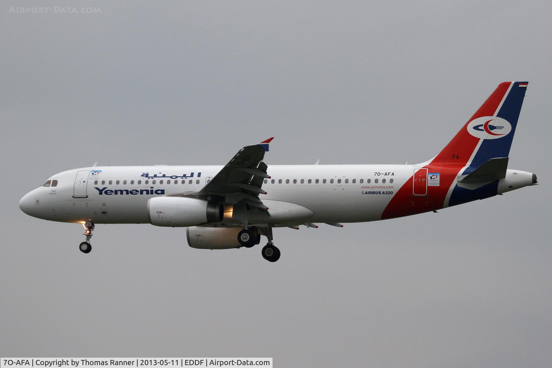 7O-AFA, 2011 Airbus A320-233 C/N 4653, Yemenia Airbus A320