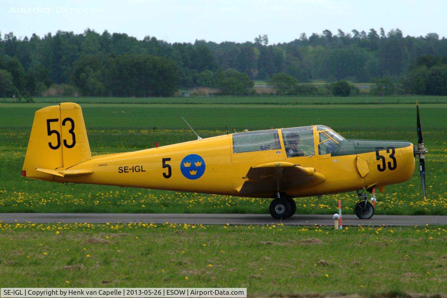 SE-IGL, 1953 Saab Sk.50B Safir (91B) C/N 91-262, Saab Safir taxying at Västerås Hässlö airport, Sweden.