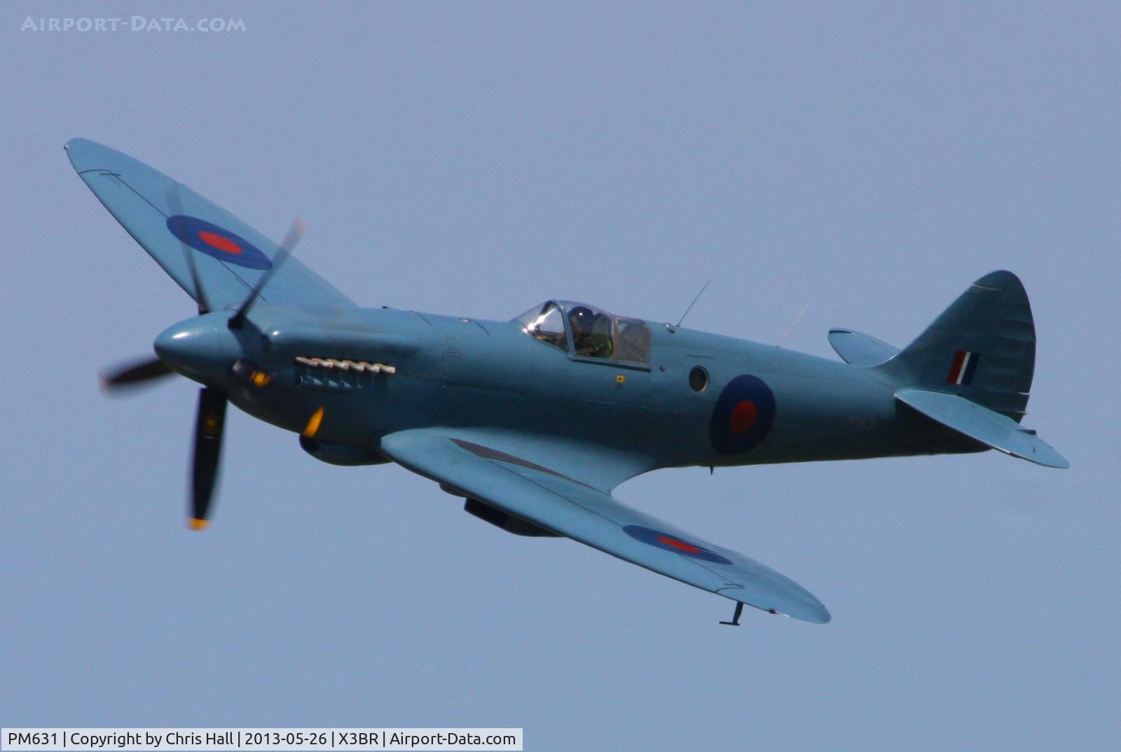 PM631, 1945 Supermarine 389 Spitfire PR.XIX C/N 6S/683528, displaying at the Cold War Jets open day, Bruntingthorpe