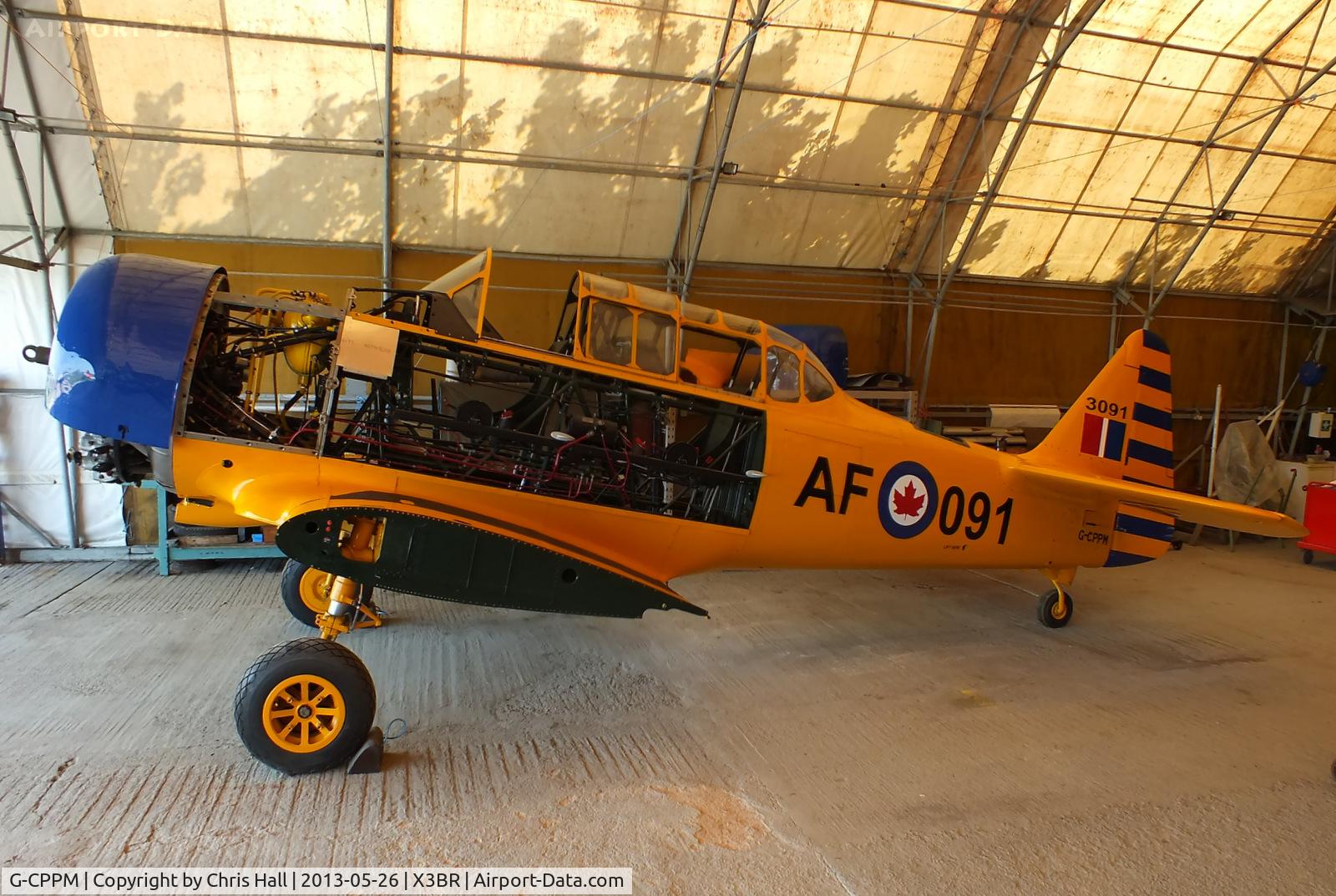 G-CPPM, 1941 North American AT-6D Harvard III C/N 81-4013, former Royal Canadian Air Force AT-6 Texan being restored to flight by Beech Restorations at Bruntingthorpe, interesting to see the progress since my photo from 2010