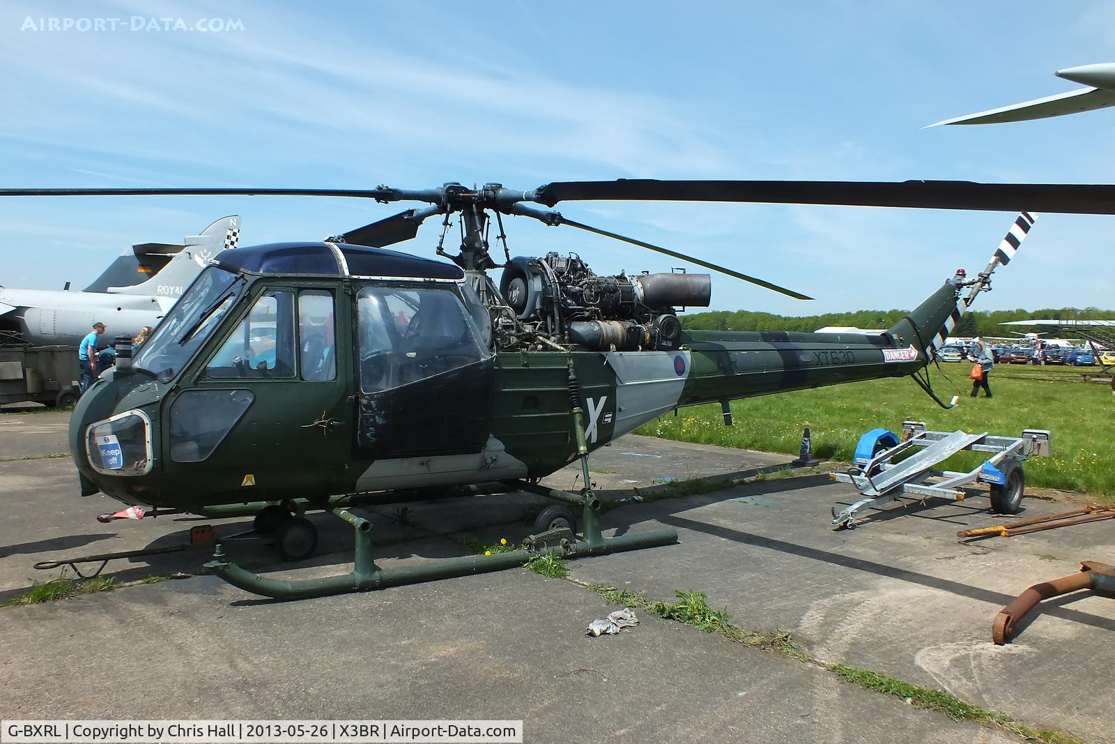 G-BXRL, 1966 Westland Scout AH.1 C/N F9636, at the Cold War Jets open day, Bruntingthorpe