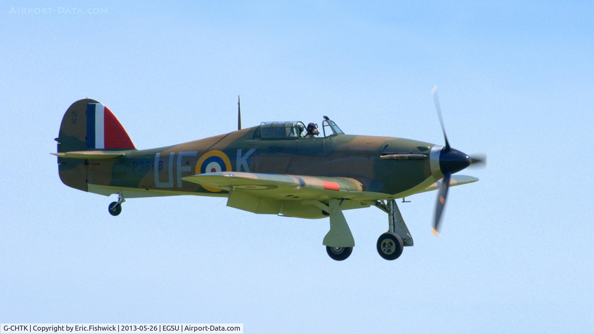 G-CHTK, 1940 Hawker (CCF) Sea Hurricane Mk10 C/N CCF/41H/8020, 43. G-CHTK at the IWM Spring Airshow, May 2013. (One of the Stars remembering the Mighty Eighth.)