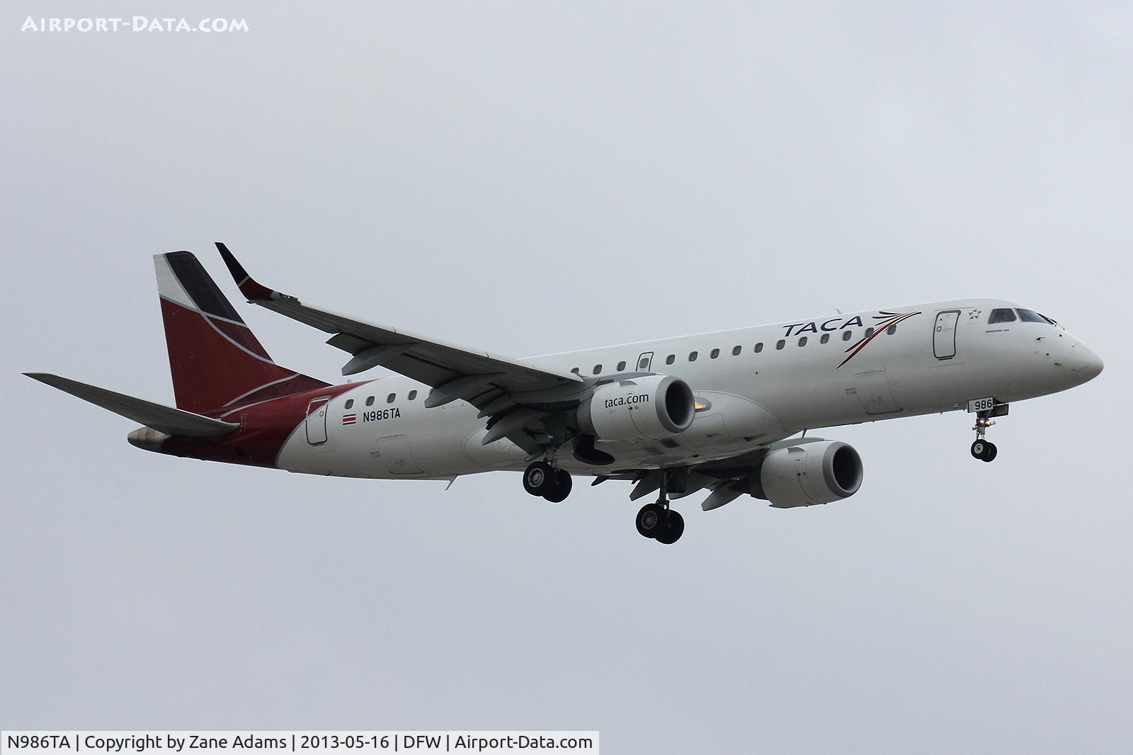 N986TA, Embraer ERJ-190-100 IGW 190AR C/N 19000360, TACA Airlines at DFW Airport