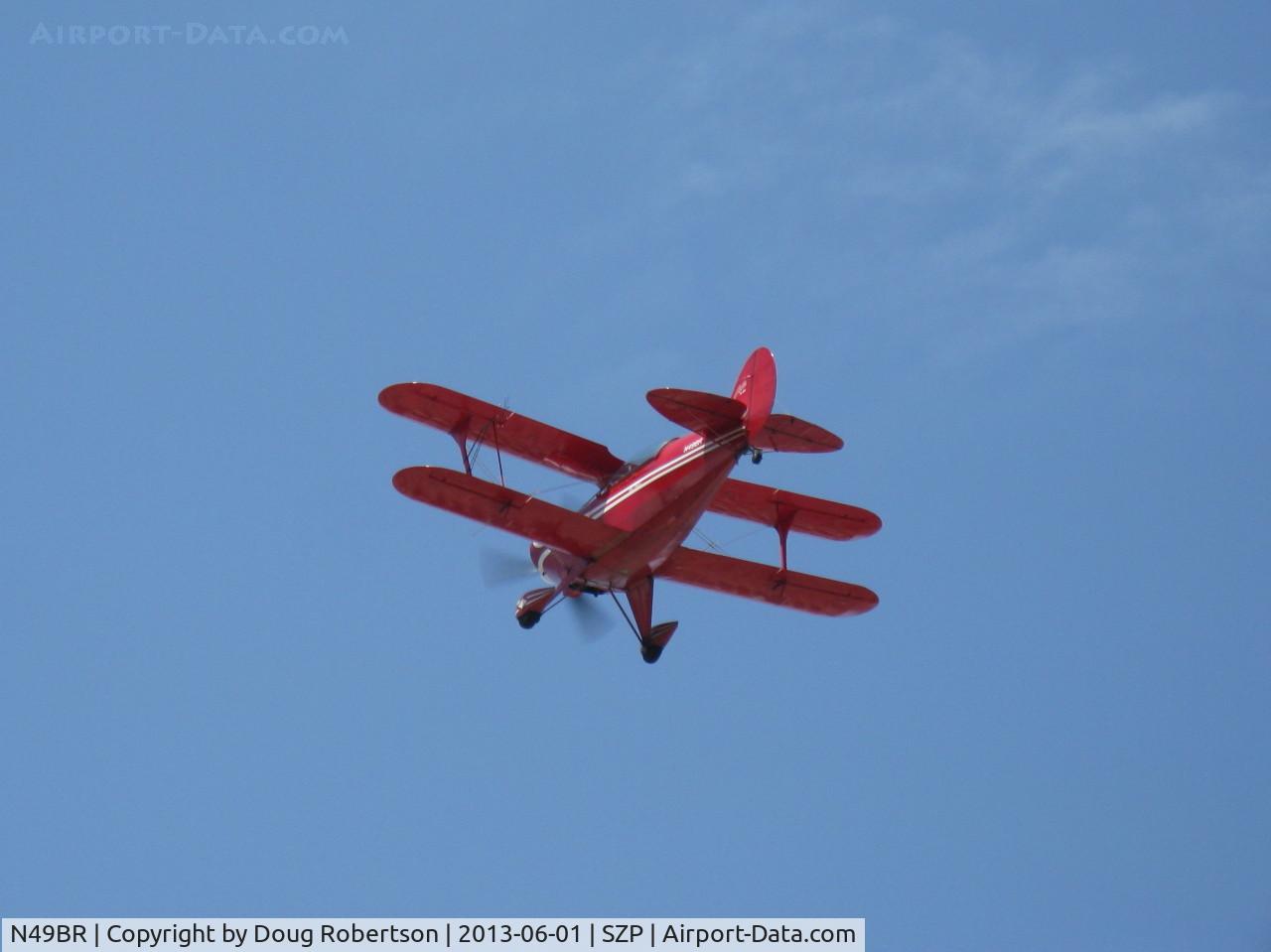 N49BR, Pitts S-2A Special C/N 2212, 1980 Aerotek PITTS S-2A, Lycoming AEIO-540 260 Hp, fast takeoff climb Rwy 22