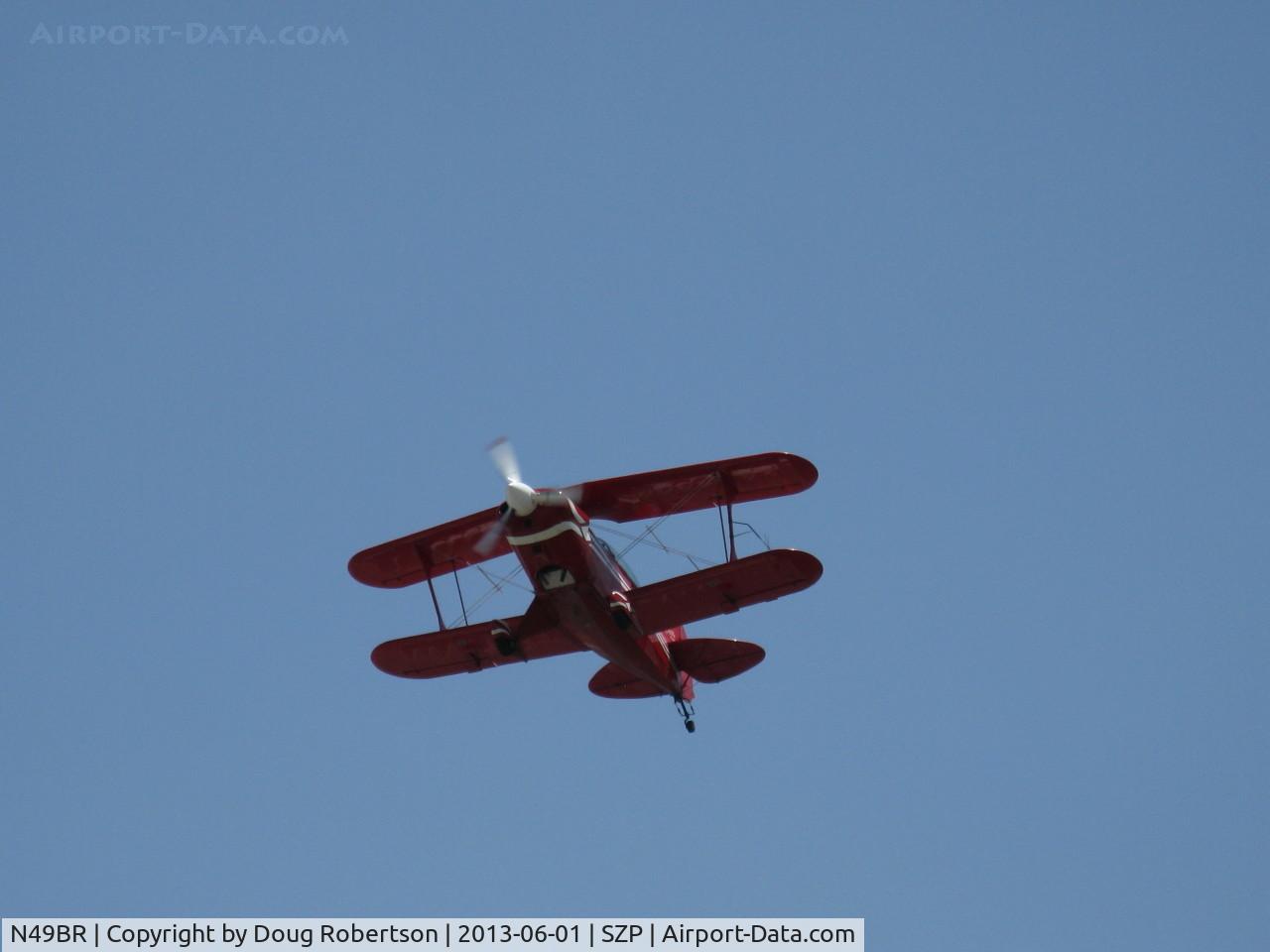 N49BR, Pitts S-2A Special C/N 2212, 1980 Aerotek PITTS S-2A, Lycoming AEIO-540 260 Hp, fast takeoff climb Rwy 22
