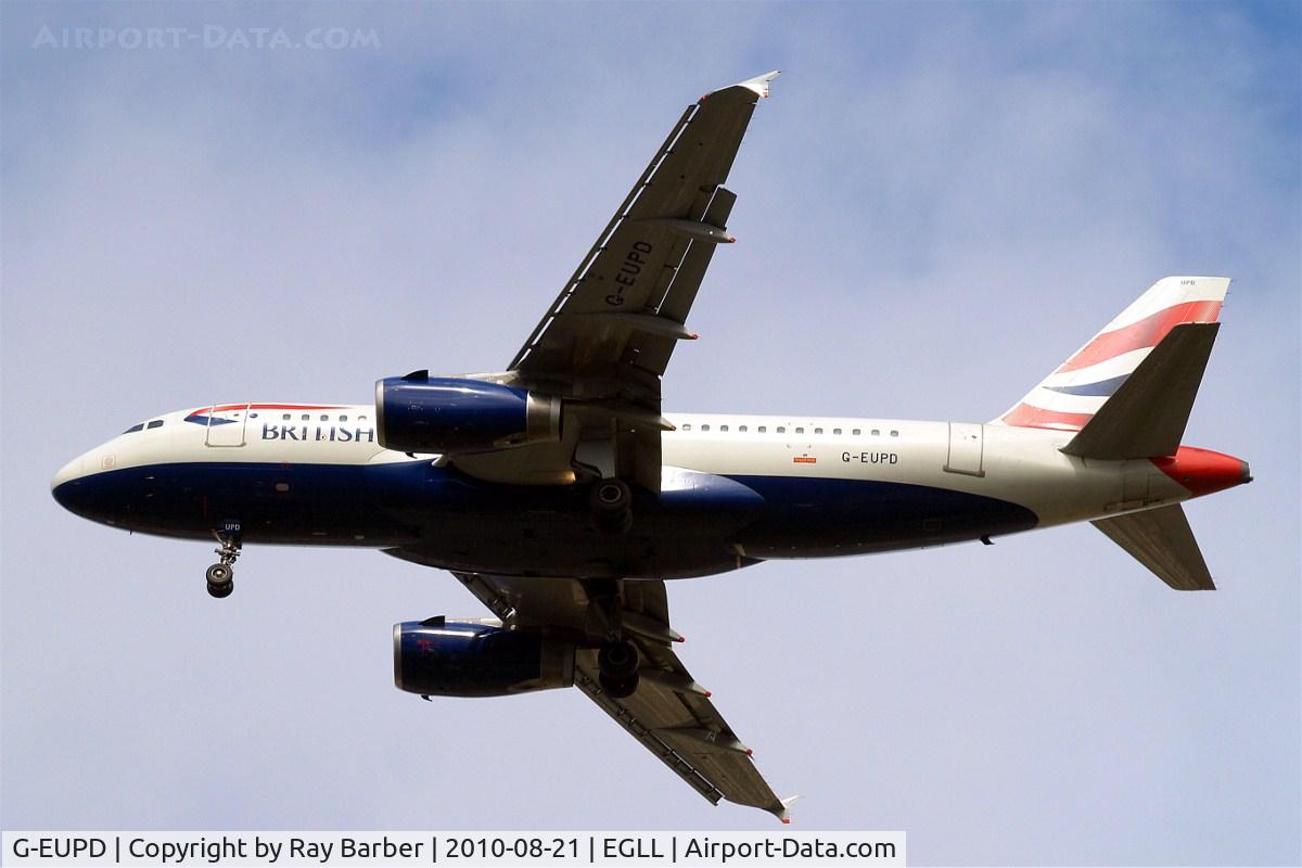 G-EUPD, 1999 Airbus A319-131 C/N 1142, Airbus A319-131 [1142] (British Airways) Home~G 21/08/2010. On approach 27R.