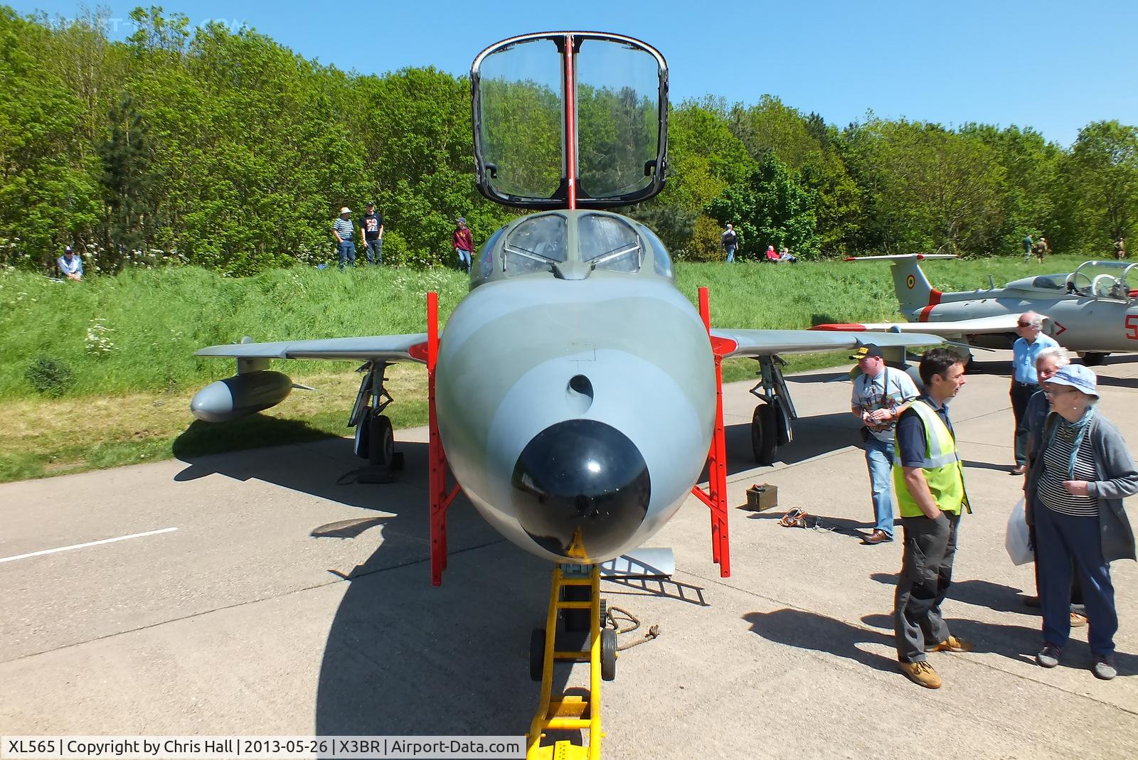 XL565, 1958 Hawker Hunter T.7 C/N 41H/693716, at the Cold War Jets open day, Bruntingthorpe