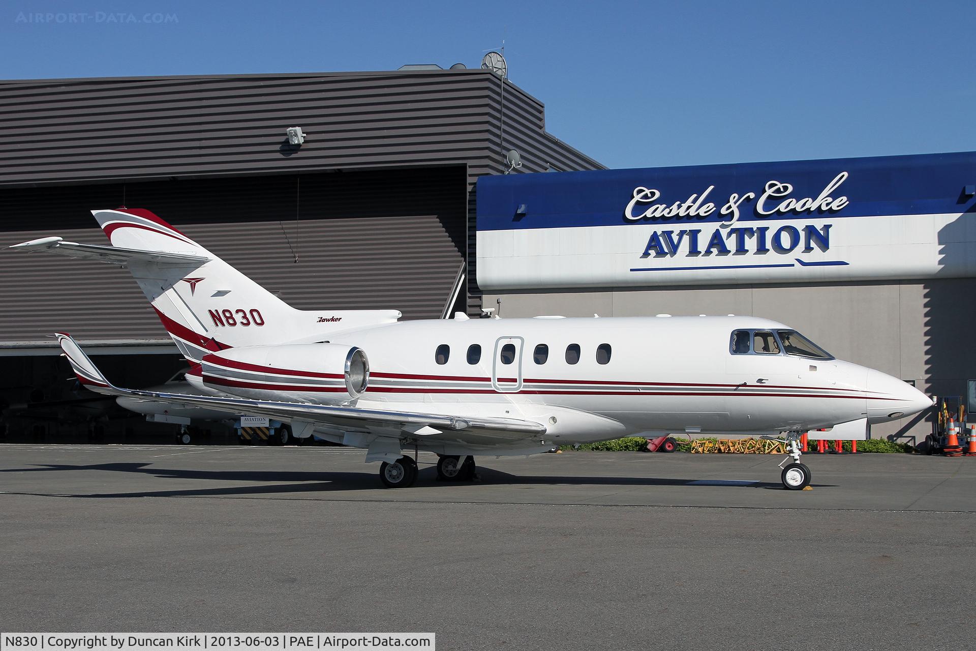 N830, 2006 Raytheon Hawker 850XP C/N 258782, Looking rather nice on Castle & Cooke's Everett ramp