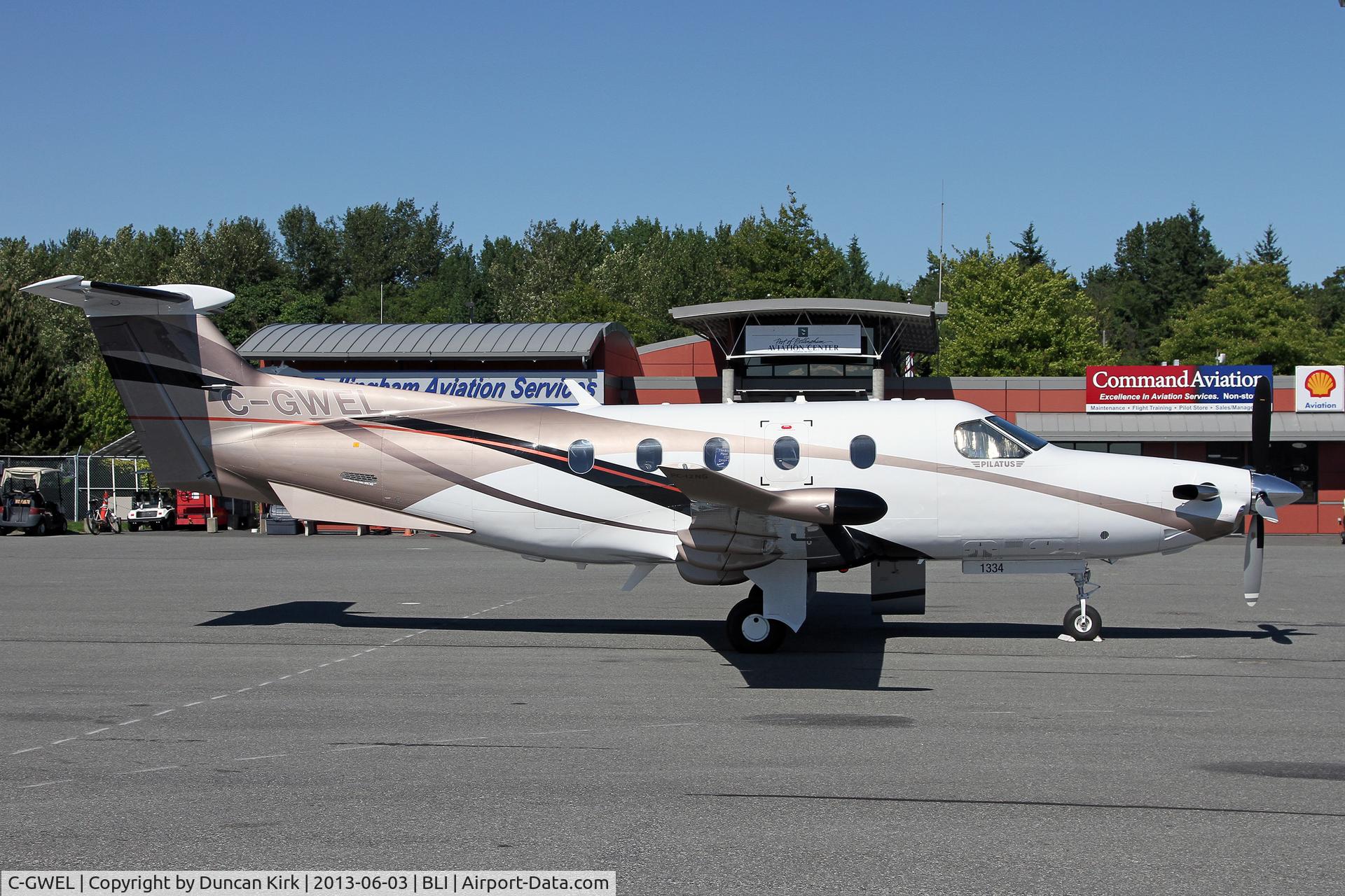 C-GWEL, 2012 Pilatus PC-12/47E C/N 1334, Basking in the sun at Bellingham