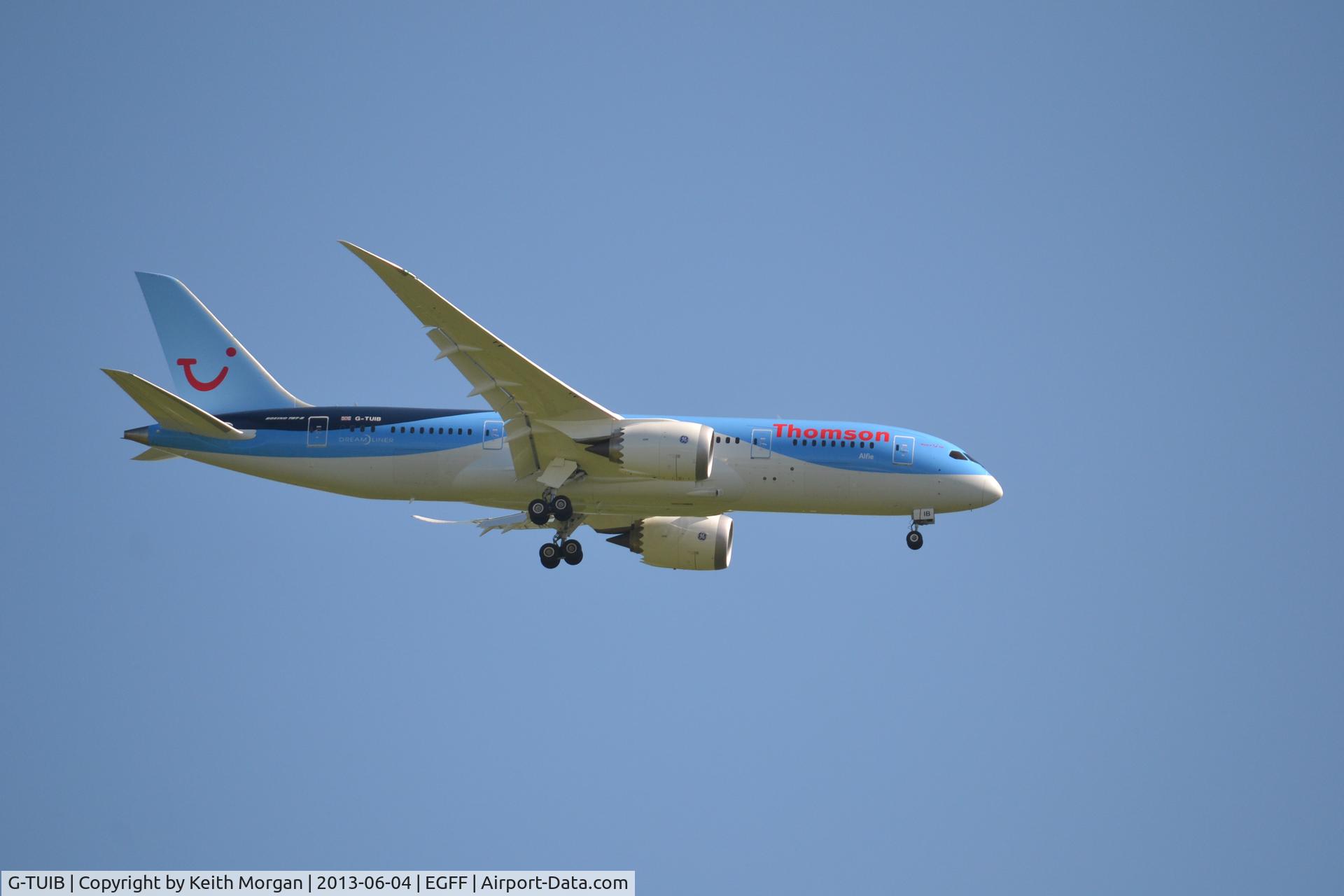 G-TUIB, 2013 Boeing 787-8 Dreamliner C/N 34423, G-TUIB B787 Dreamliner Thomson First Visit to Cardiff Airport