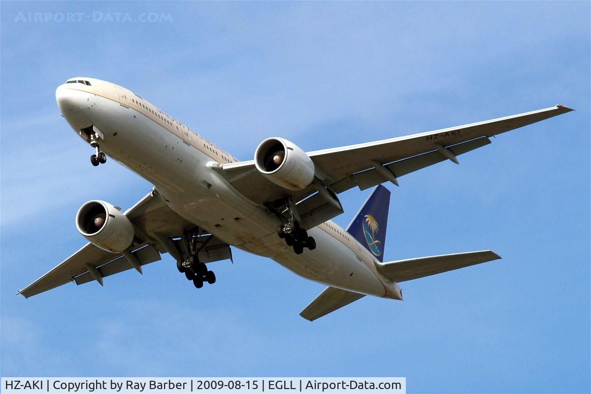 HZ-AKI, 1998 Boeing 777-268/ER C/N 28352, HZ-AKI   Boeing 777-268ER [28352] (Saudi Arabian Airlines) Home~G 15/08/2009. On approach 27R.