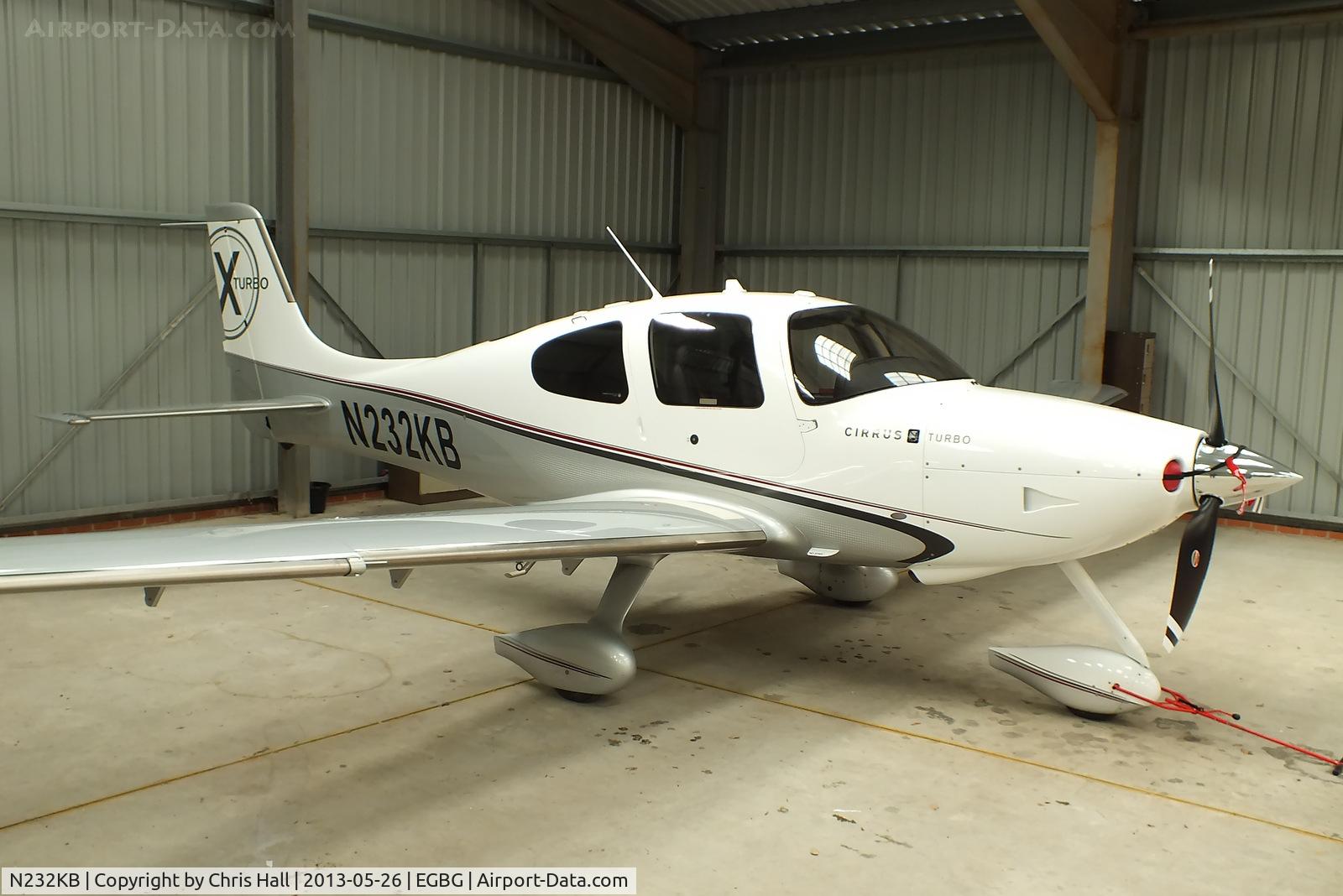 N232KB, Cirrus SR22 C/N 3500, hangared at Leicester