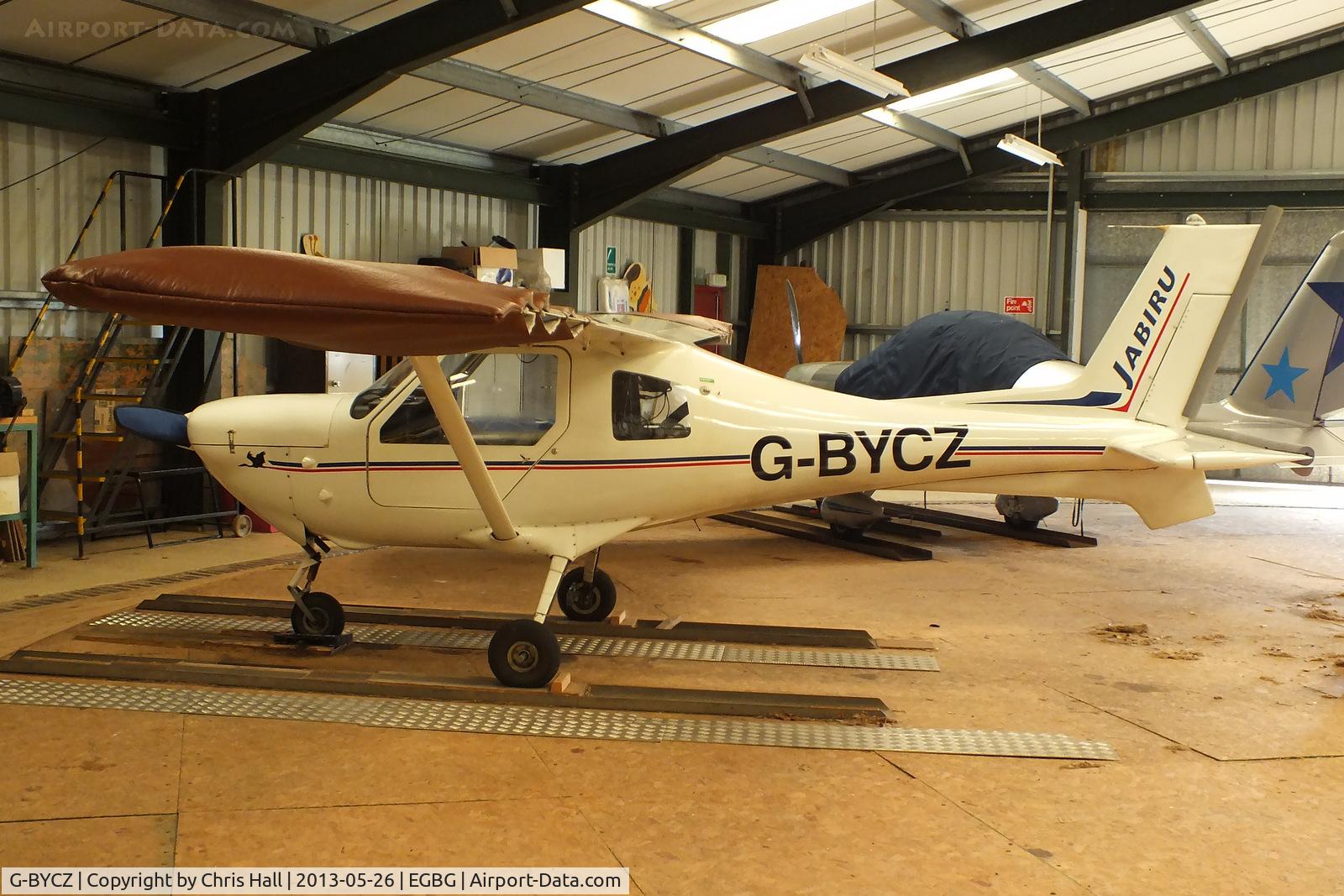 G-BYCZ, 1998 Jabiru SK C/N PFA 274-13388, in the turntable hangar at Leicester
