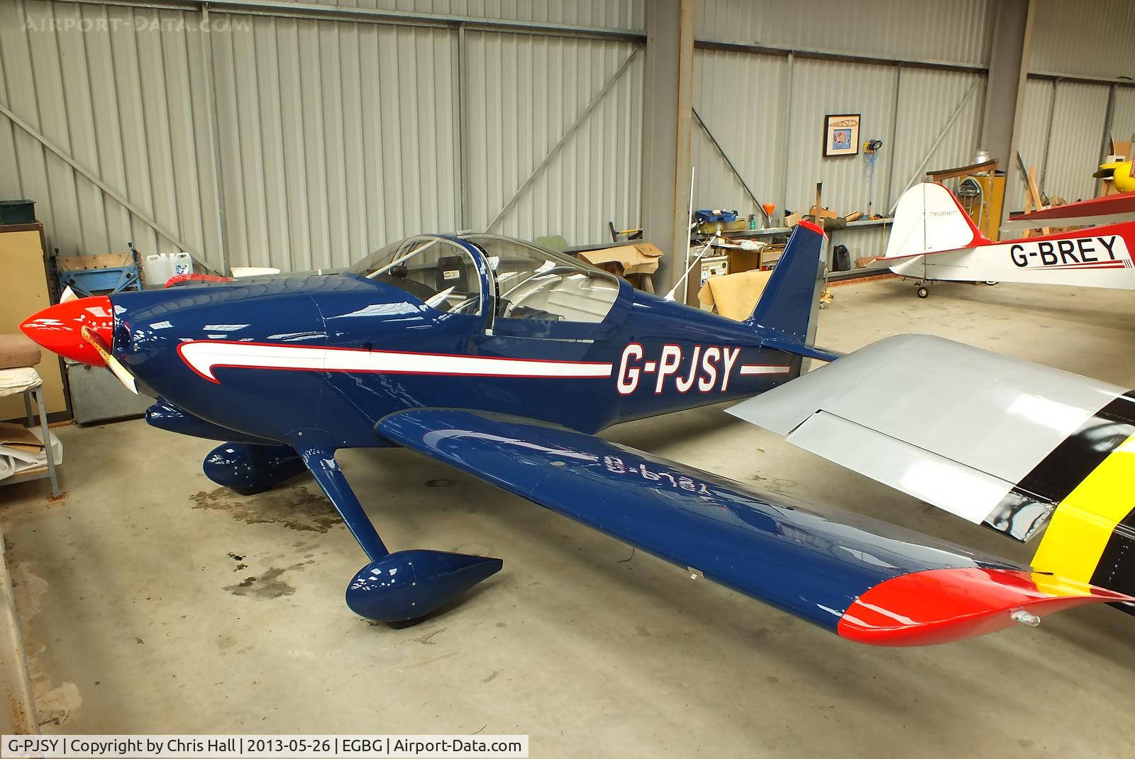G-PJSY, 2004 Vans RV-6 C/N PFA 181-13107, hangared at Leicester