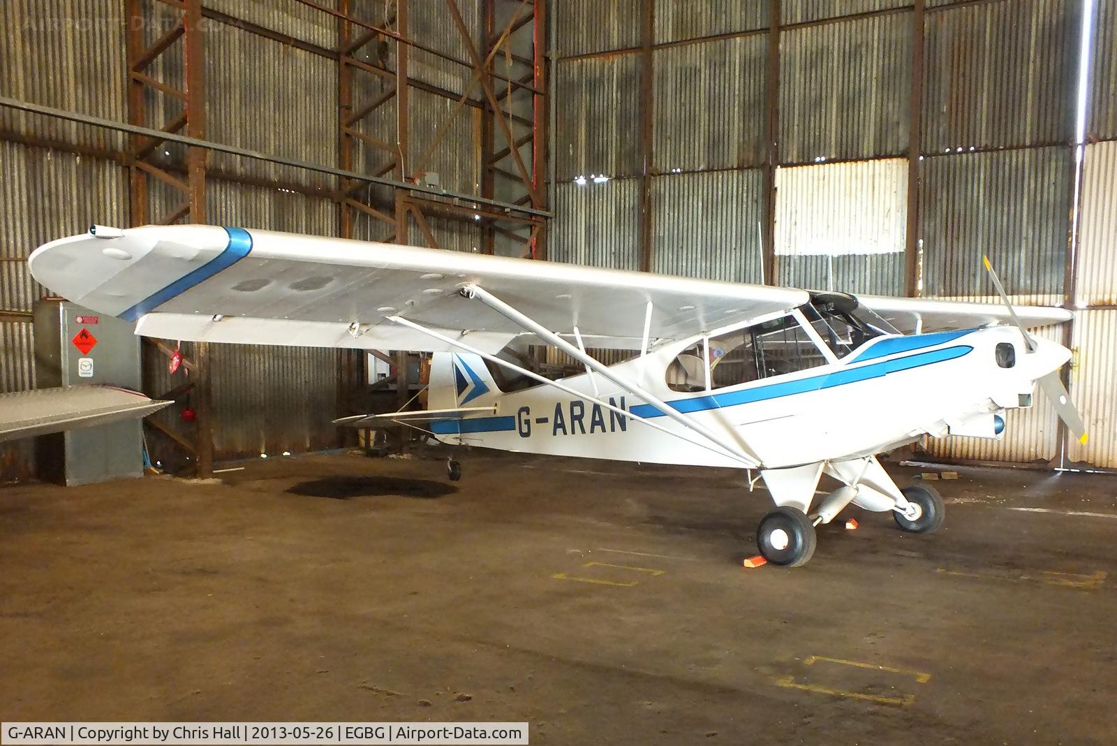 G-ARAN, 1960 Piper PA-18-150 Super Cub C/N 18-7307, hangared at Leicester