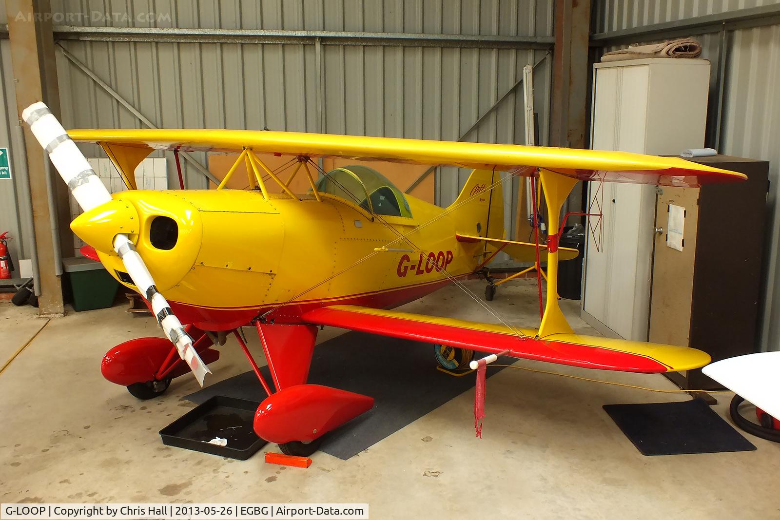 G-LOOP, 1973 Pitts S-1C Special C/N 850, hangared at Leicester