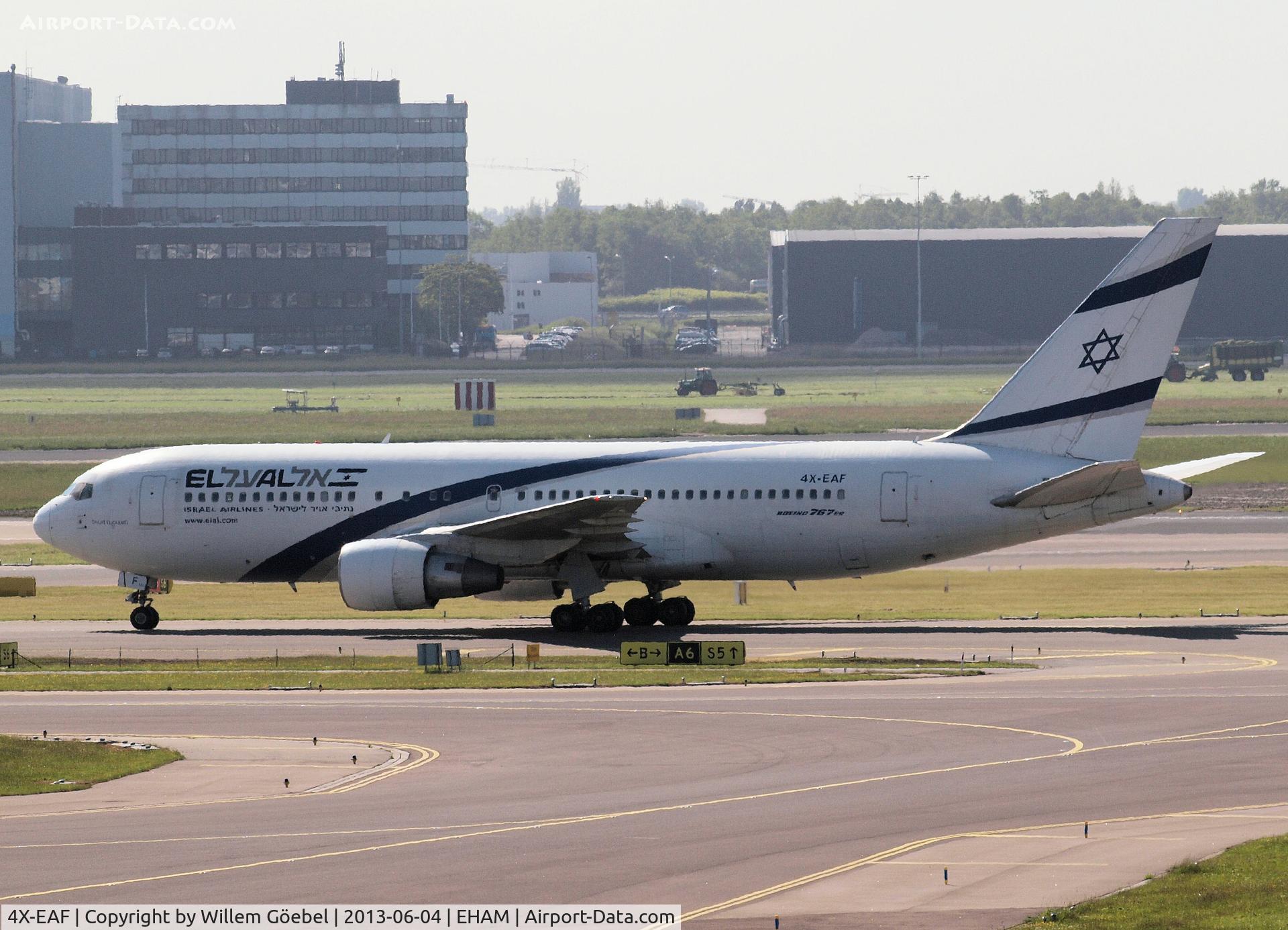 4X-EAF, 1990 Boeing 767-27E/ER C/N 24854, Taxi to the gate on Schiphol Airport