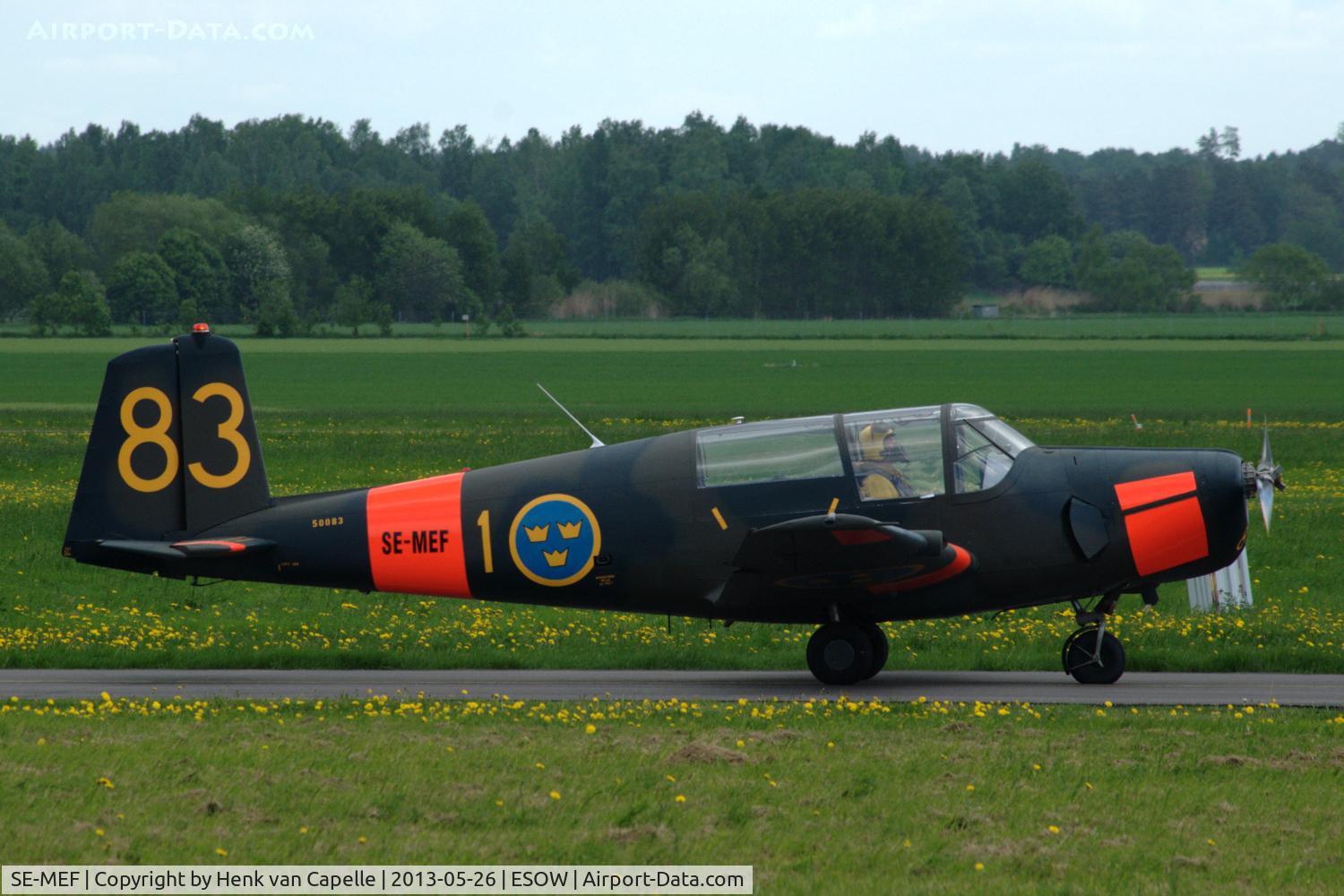 SE-MEF, 1960 Saab 91C Safir C/N 91-398, Saab Safir taxying at Västerås Hässlö airport, Sweden.