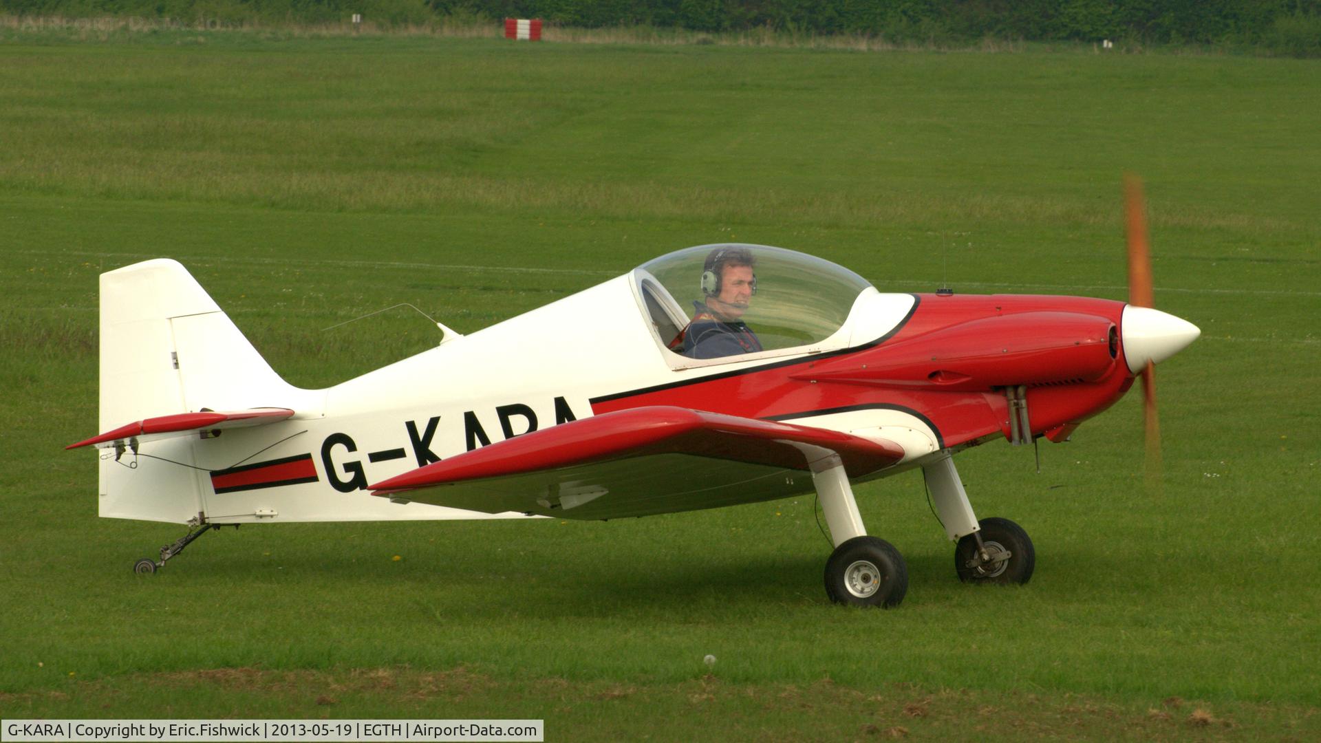 G-KARA, 1986 Brugger MB-2 Colibri C/N PFA 043-10980, 5. G-KARA departing Shuttleworth Flying Day and LAA Party in the Park, May 2013.