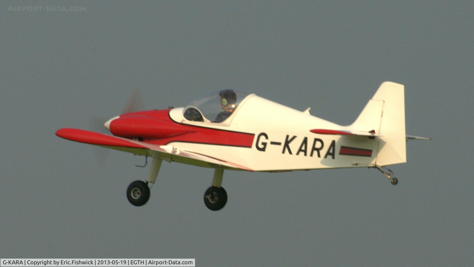 G-KARA, 1986 Brugger MB-2 Colibri C/N PFA 043-10980, 4. G-KARA departing Shuttleworth Flying Day and LAA Party in the Park, May 2013.