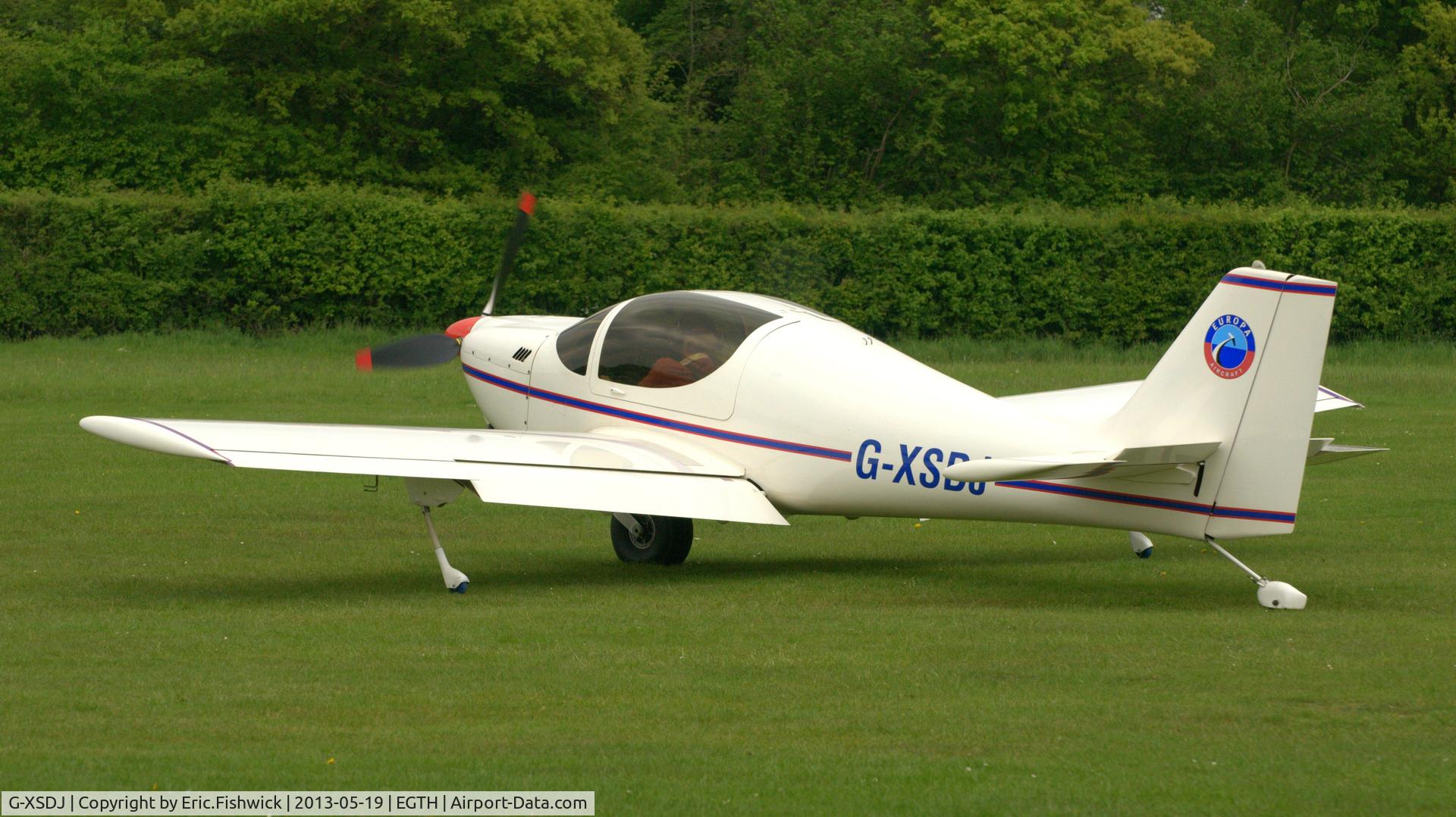 G-XSDJ, 2002 Europa XS Monowheel C/N PFA 247-13378, 3. G-XSDJ at Shuttleworth Flying Day and LAA Party in the Park, May 2013.