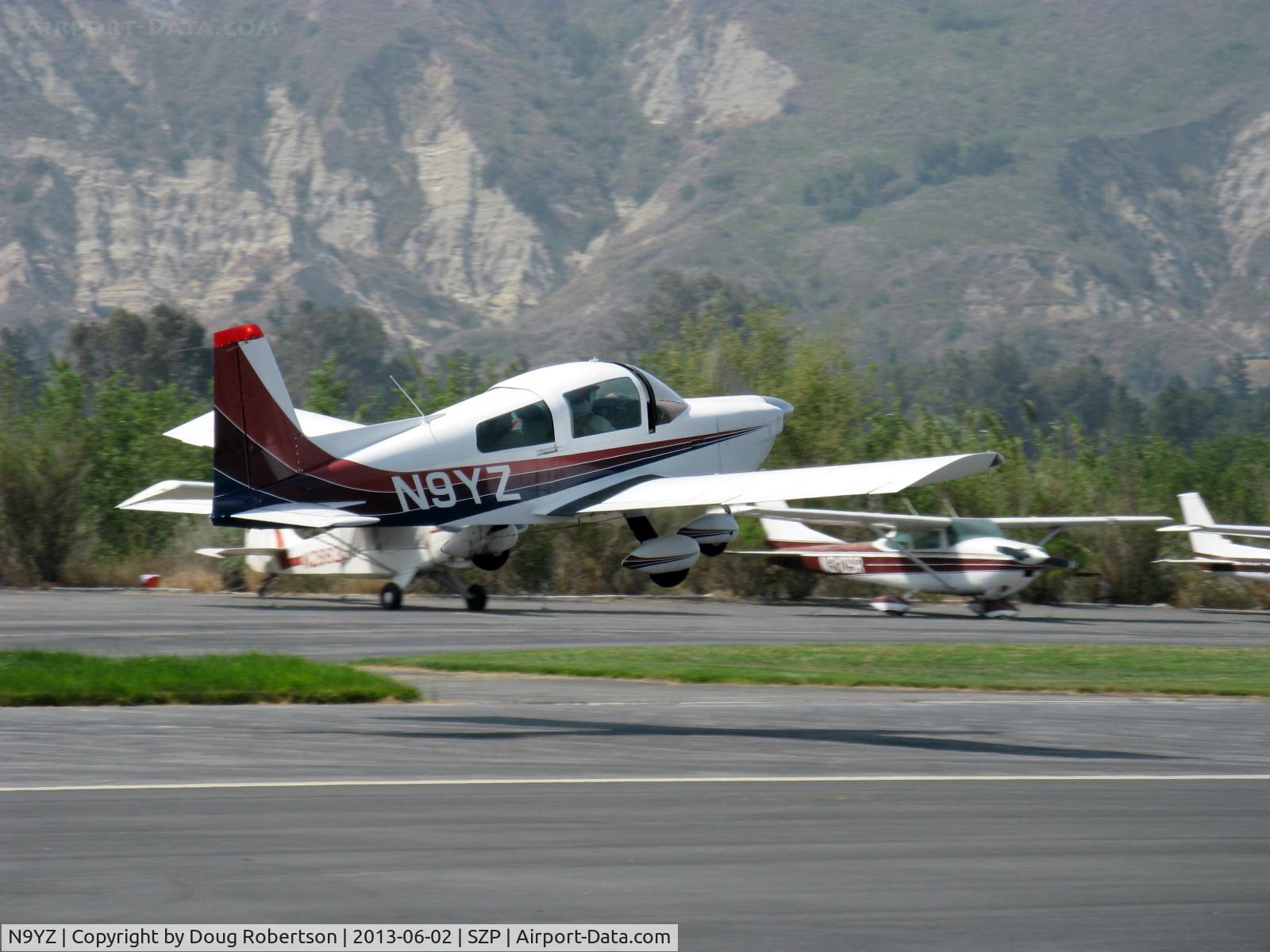 N9YZ, 1975 Grumman American AA-5A Cheetah C/N AA5-0822, 1975 Grumman American AA-5A CHEETAH, Lycoming O-320 150 Hp, takeoff Rwy 22, Young Eagles Flight