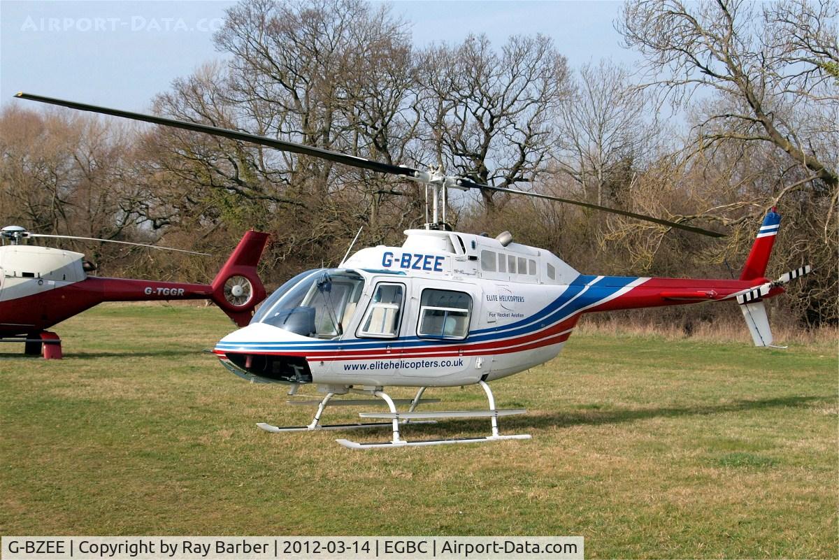 G-BZEE, 1978 Agusta AB-206B JetRanger II C/N 8554, Agusta-Bell AB.206B Jet Ranger II [8554] (Elite Helicopters) Cheltenham Racecourse~G 14/03/2012. Full shot including rotor blades.