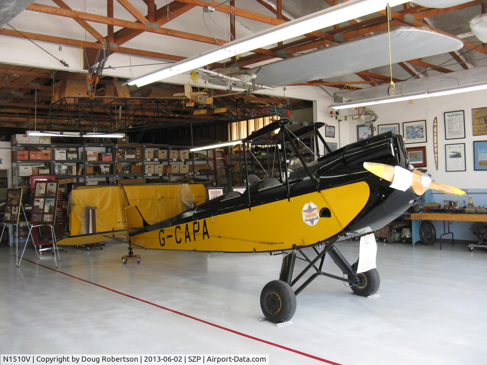 N1510V, 1928 De Havilland DH.60G Gipsy Moth C/N 506, 1948 DeHavilland DH.60G GIPSY MOTH, DeHavilland Grp. 3 Gipsy II, in rebuild in the David Watson hangar of the Aviation Museum of Santa Paula. Incredible workmanship and attention to exact, authentic details.