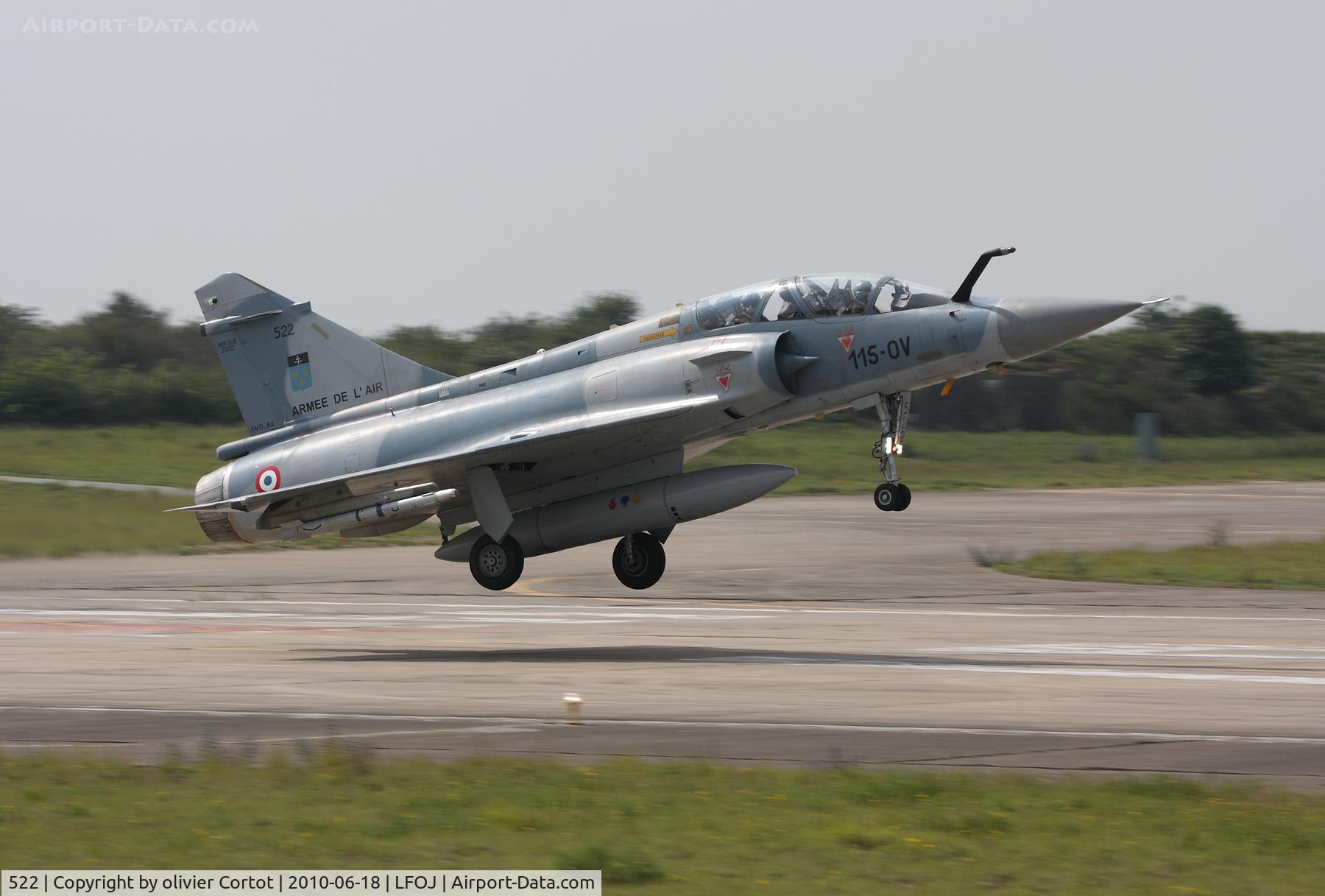 522, Dassault Mirage 2000B C/N 297, landing at Orleans for the airshow