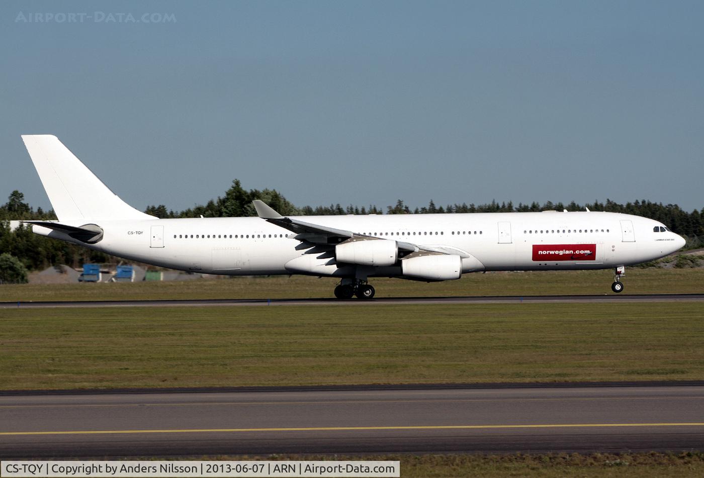 CS-TQY, 1997 Airbus A340-313X C/N 190, Departing runway 19L for New York JFK.