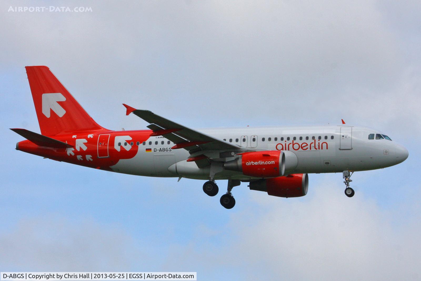 D-ABGS, 2009 Airbus A319-112 C/N 3865, in a hybrid Air Berlin/OLT Express Poland scheme